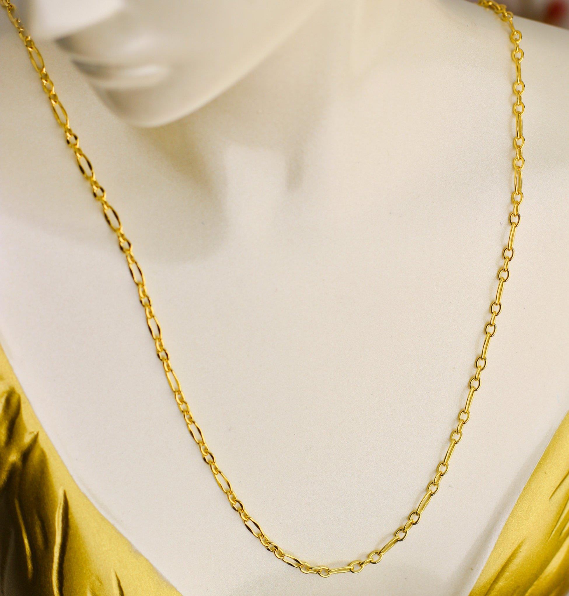Figaro dünne Kette 14 Karat