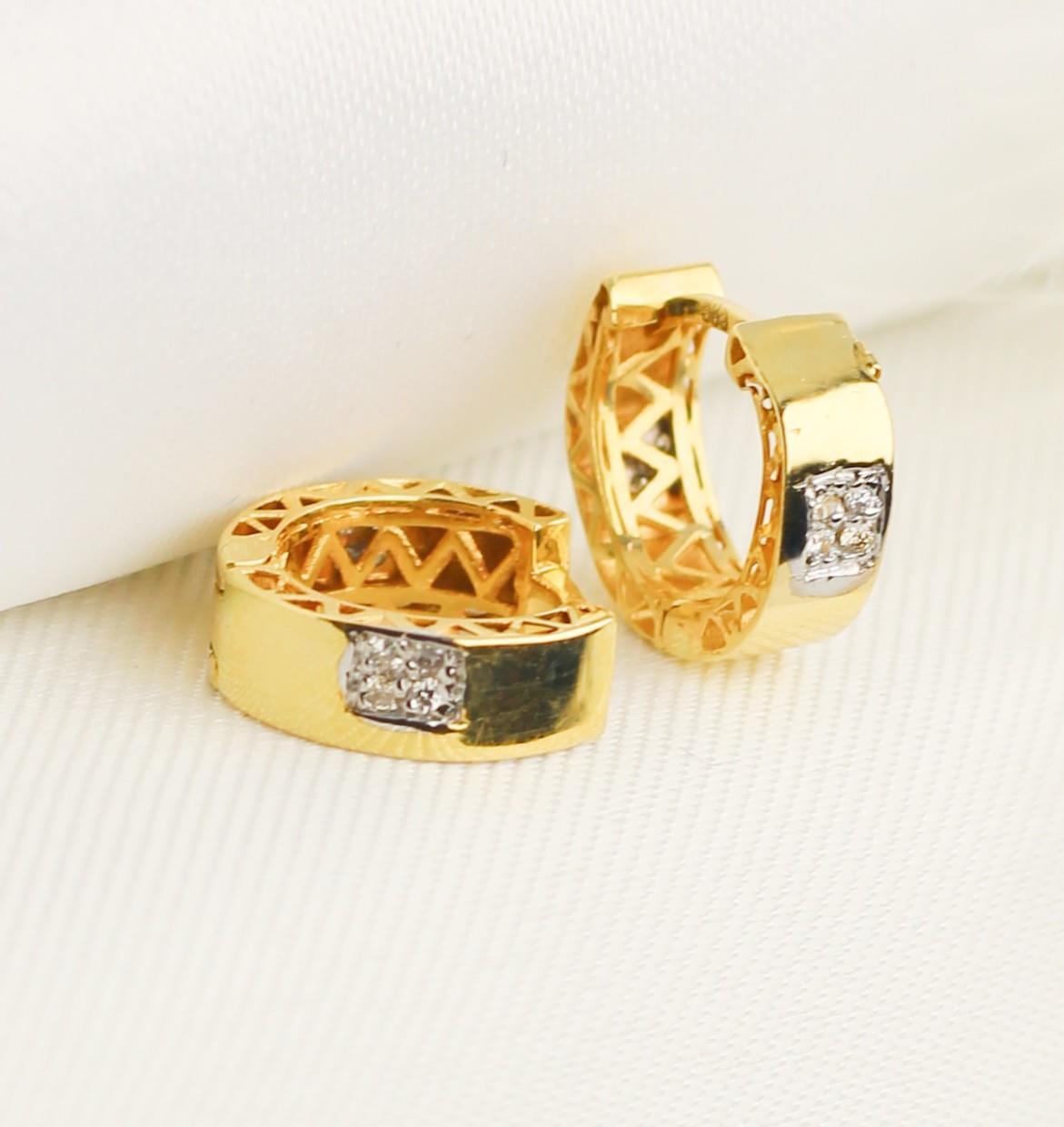 Hoop Diamond Earrings 14 Carat