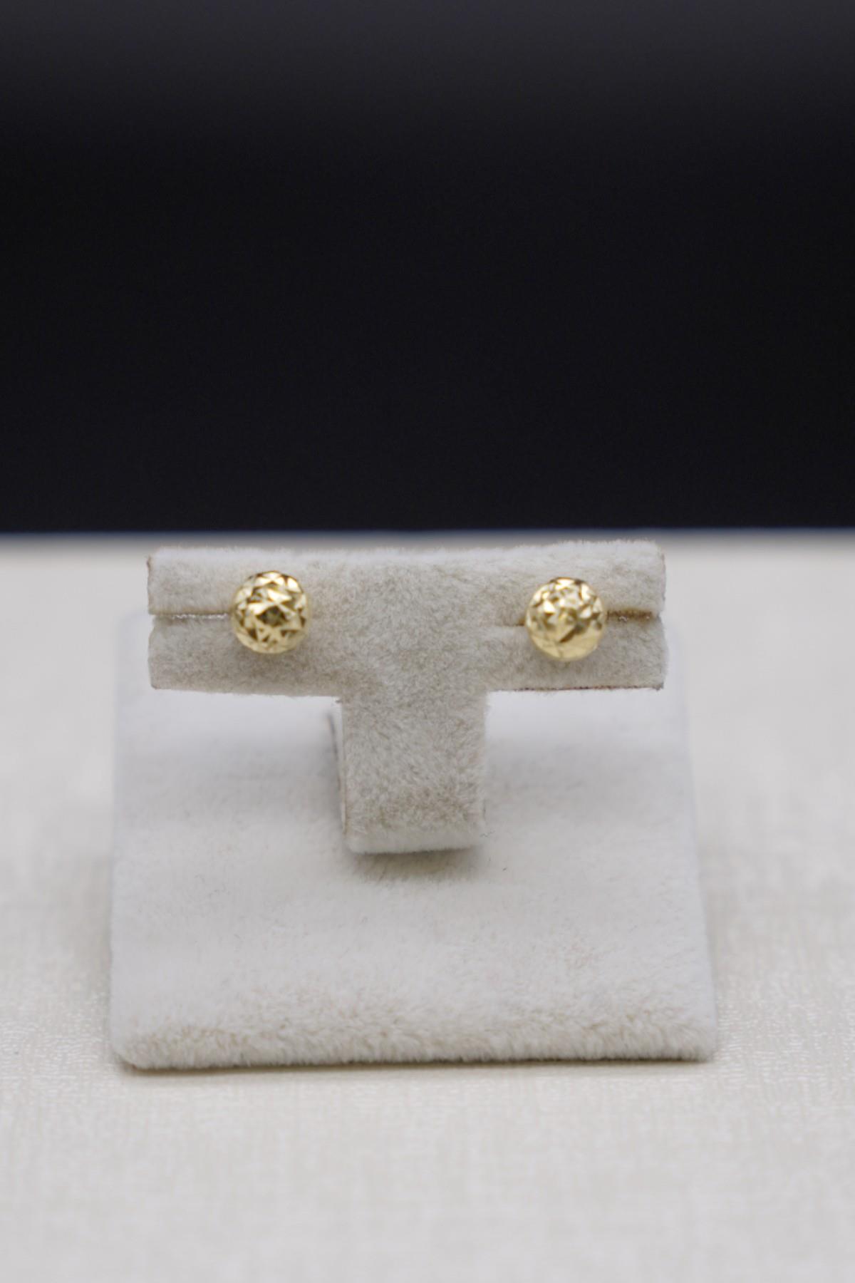 Kalemli Top Küpe 14 Ayar