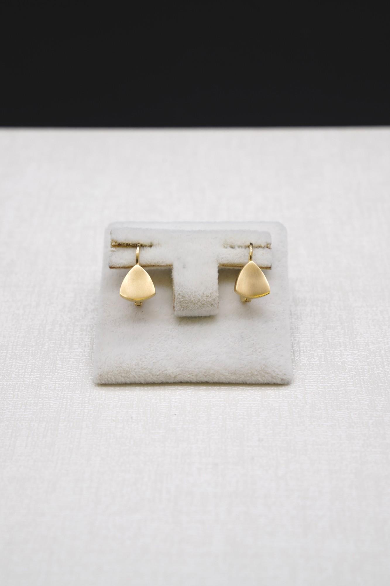 Mat Üçgen Küpe 14 Ayar