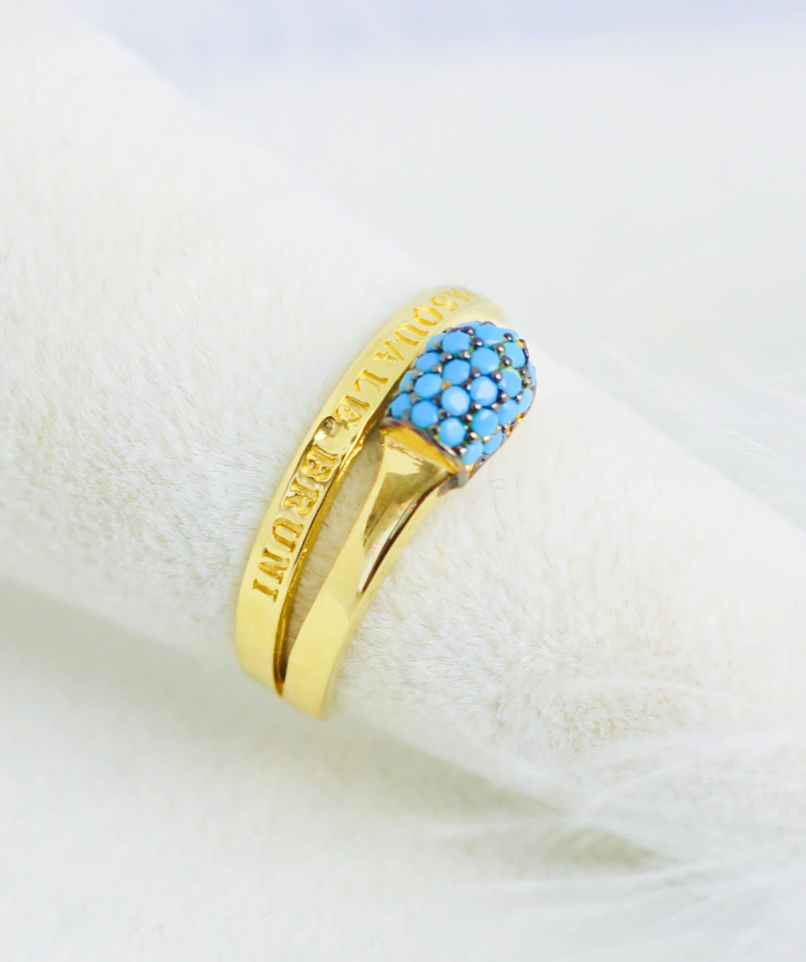 Blue Stone Match Ring 14 Carat