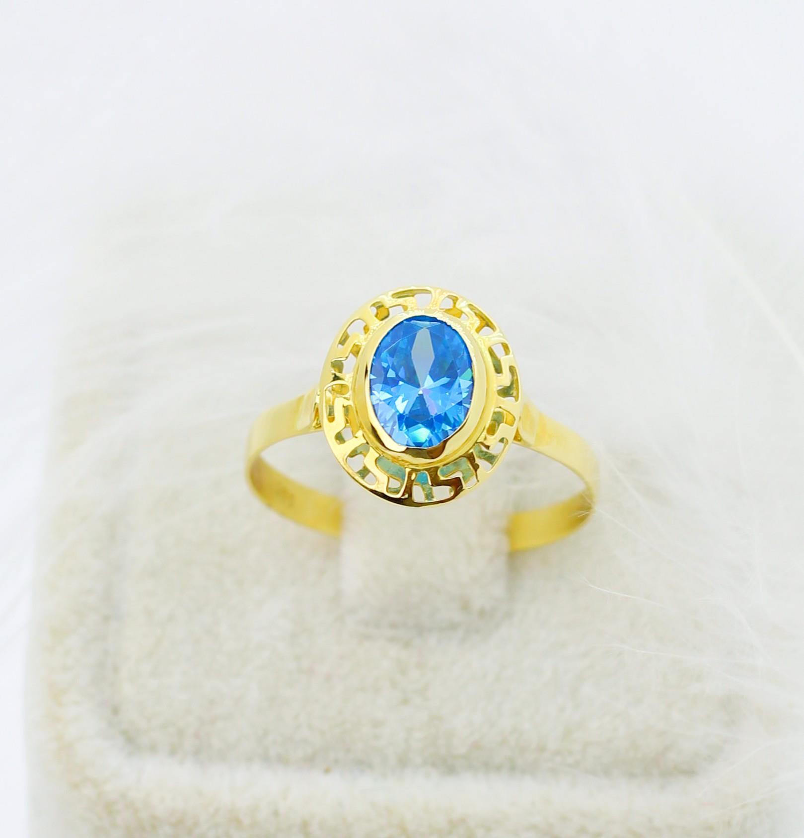 Blauer Topas-Ring 14 Karat