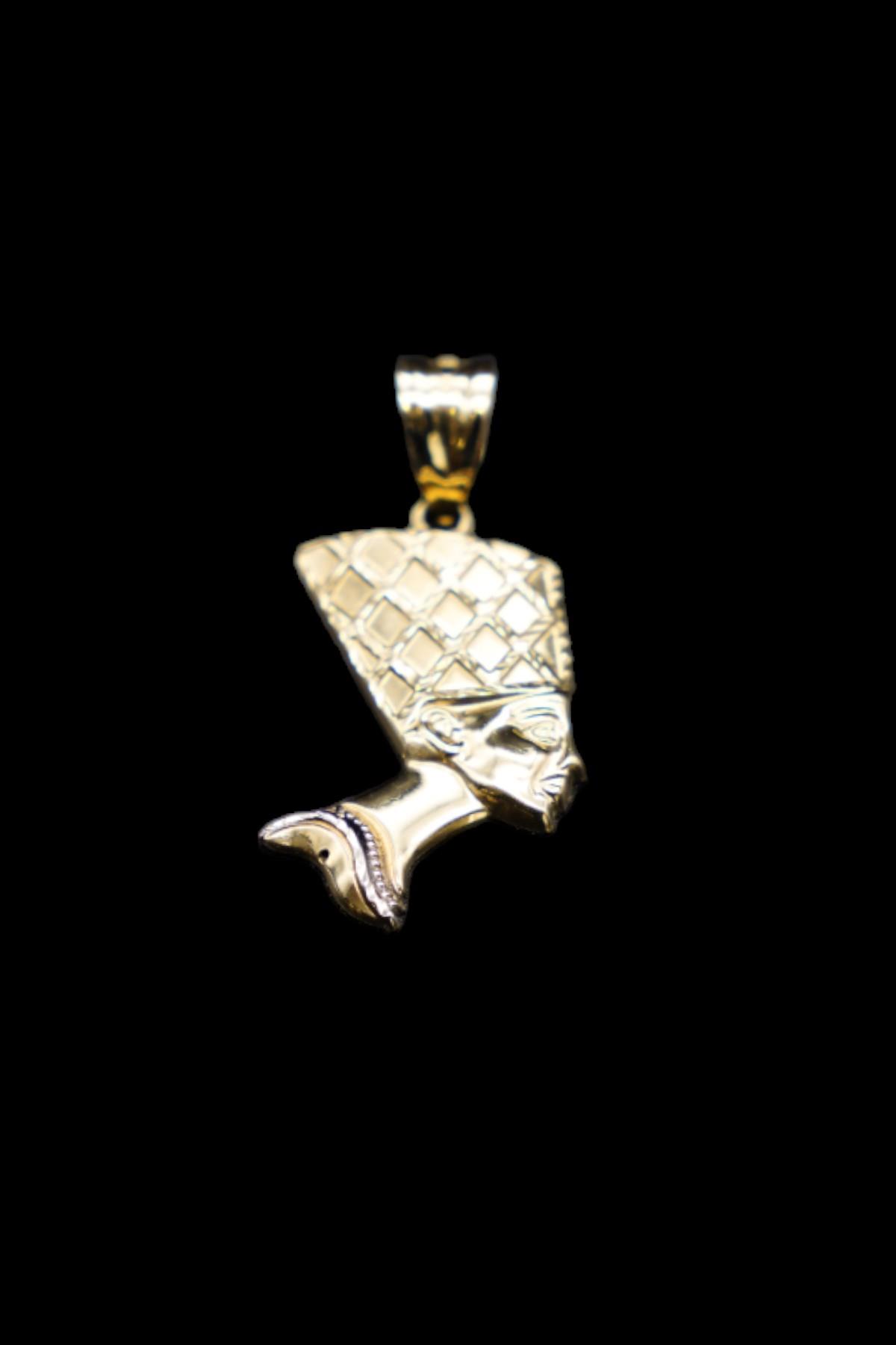 Mısır Kraliçesi Figürlü Kolye Ucu 14 Ayar