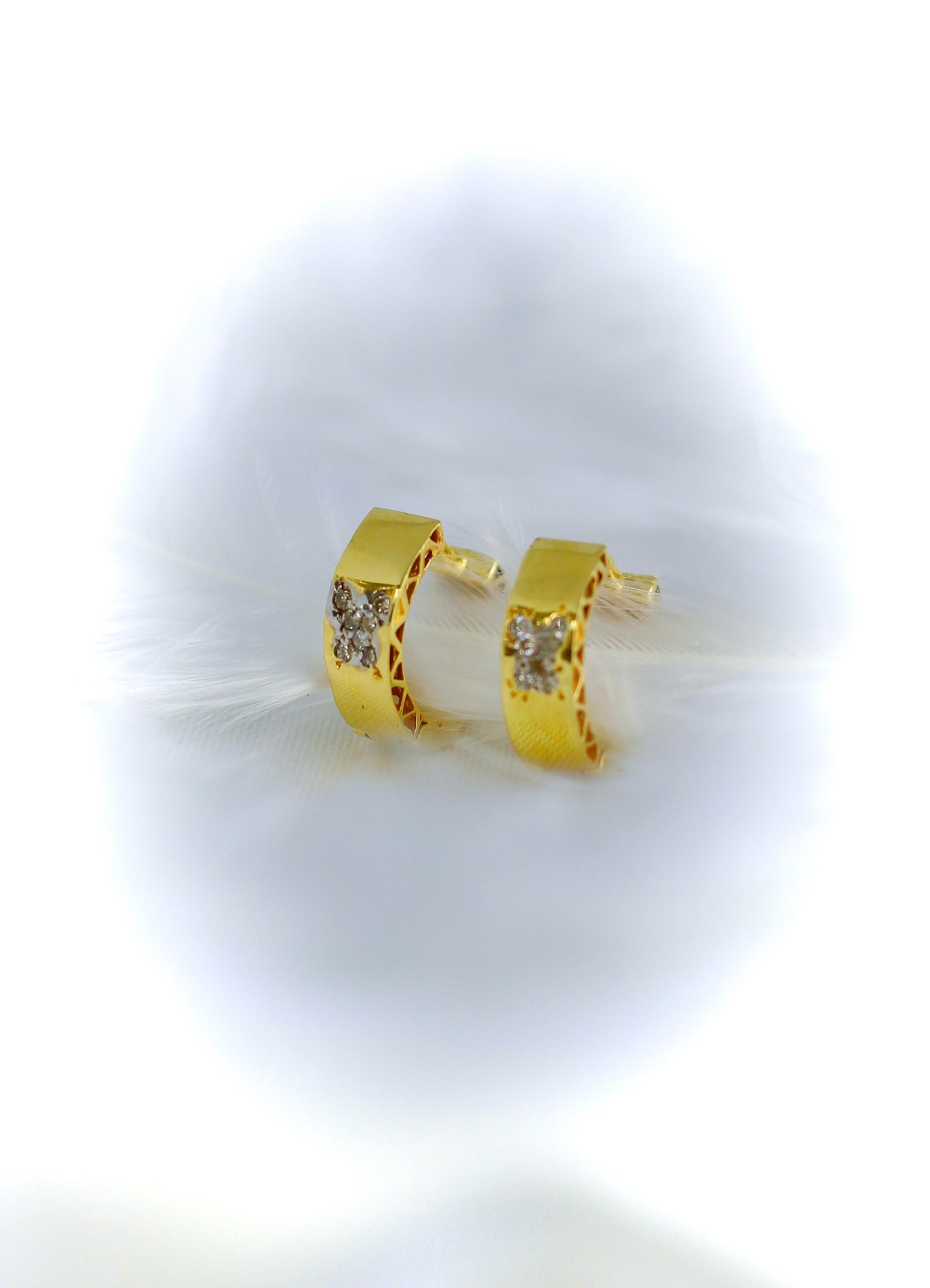 Diamond Hoop Earrings 14 Carat