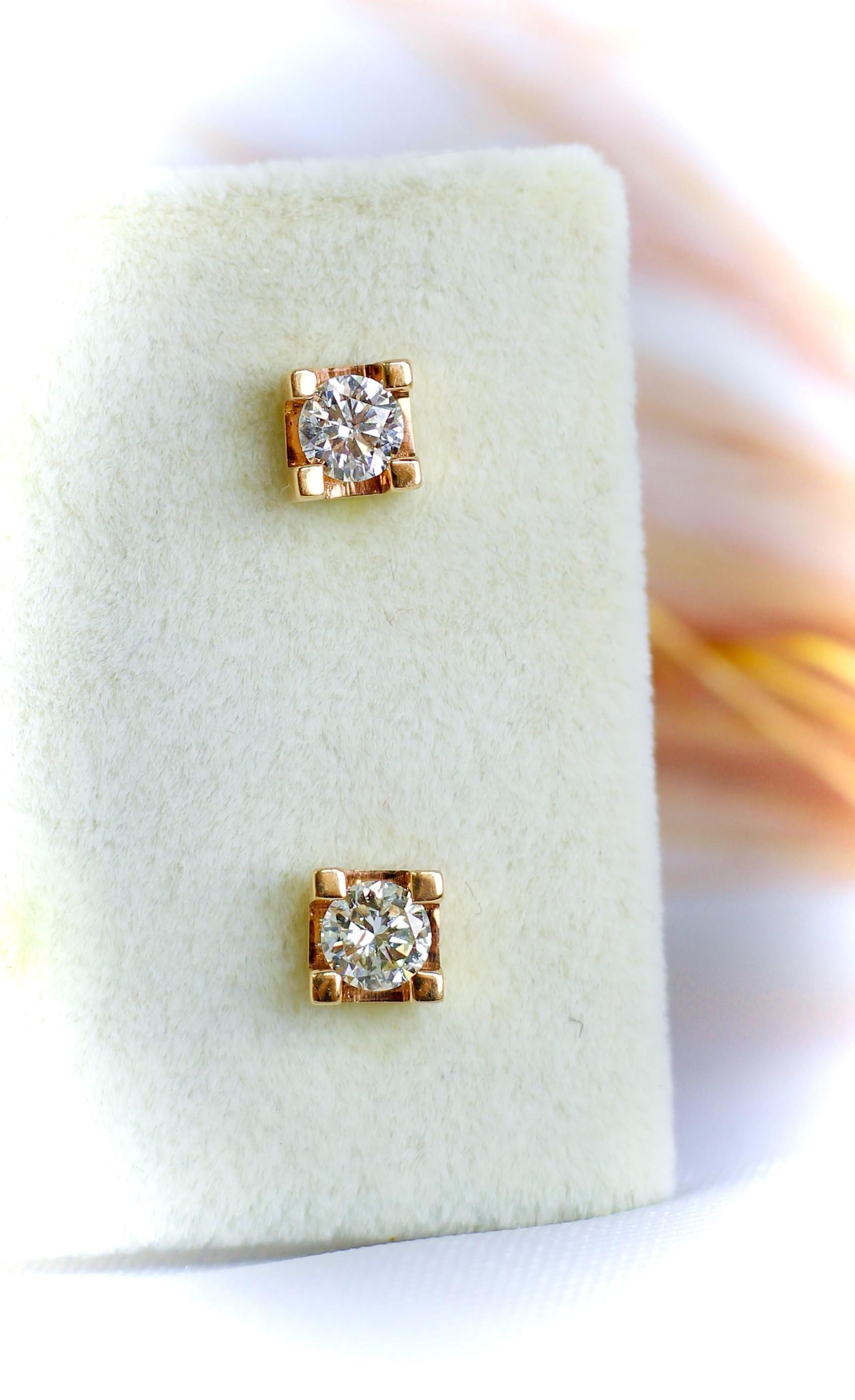 Diamond Solitaire Earring 14 Carat