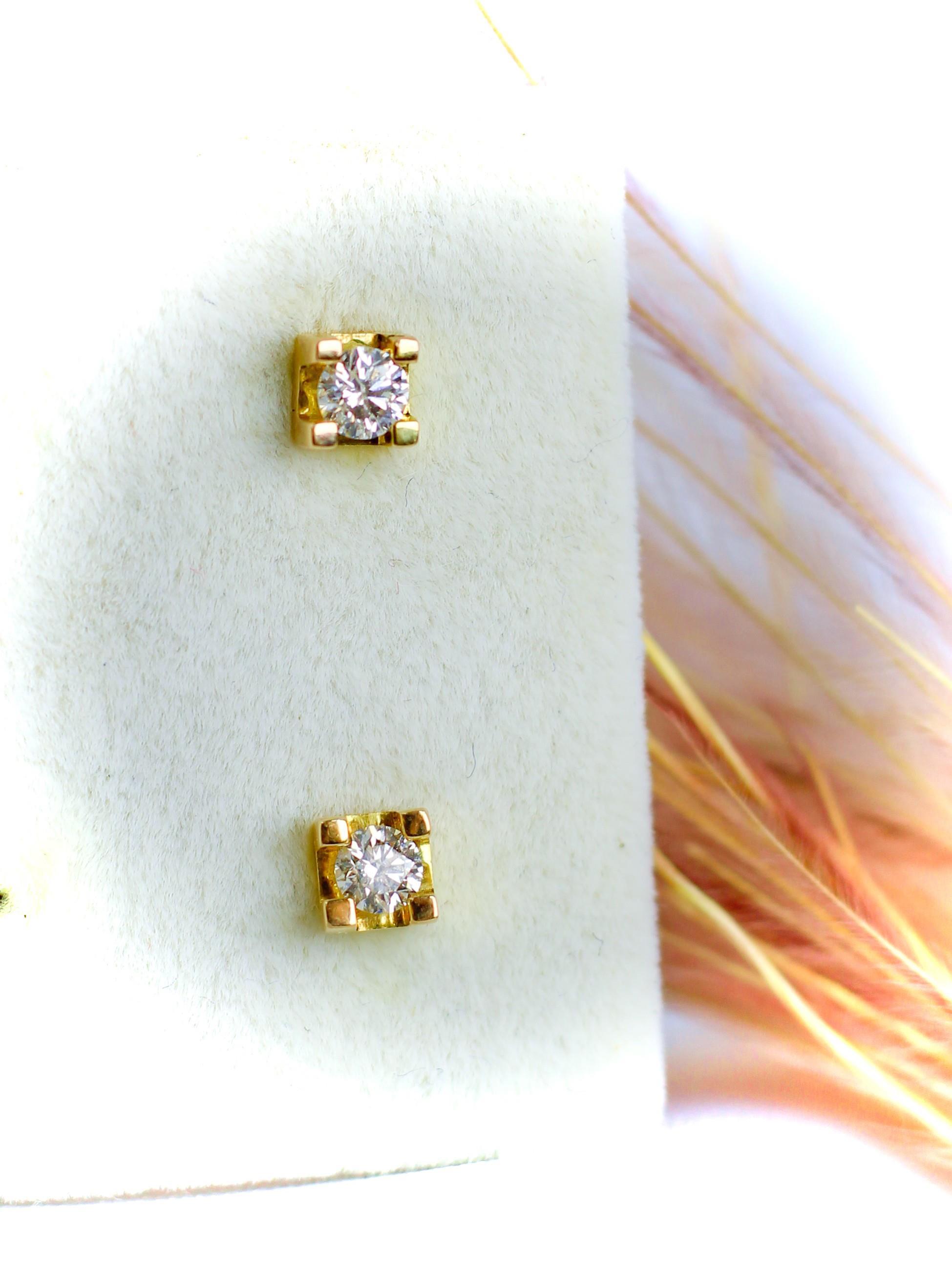 Diamond Solitaire Earring 14 Carat