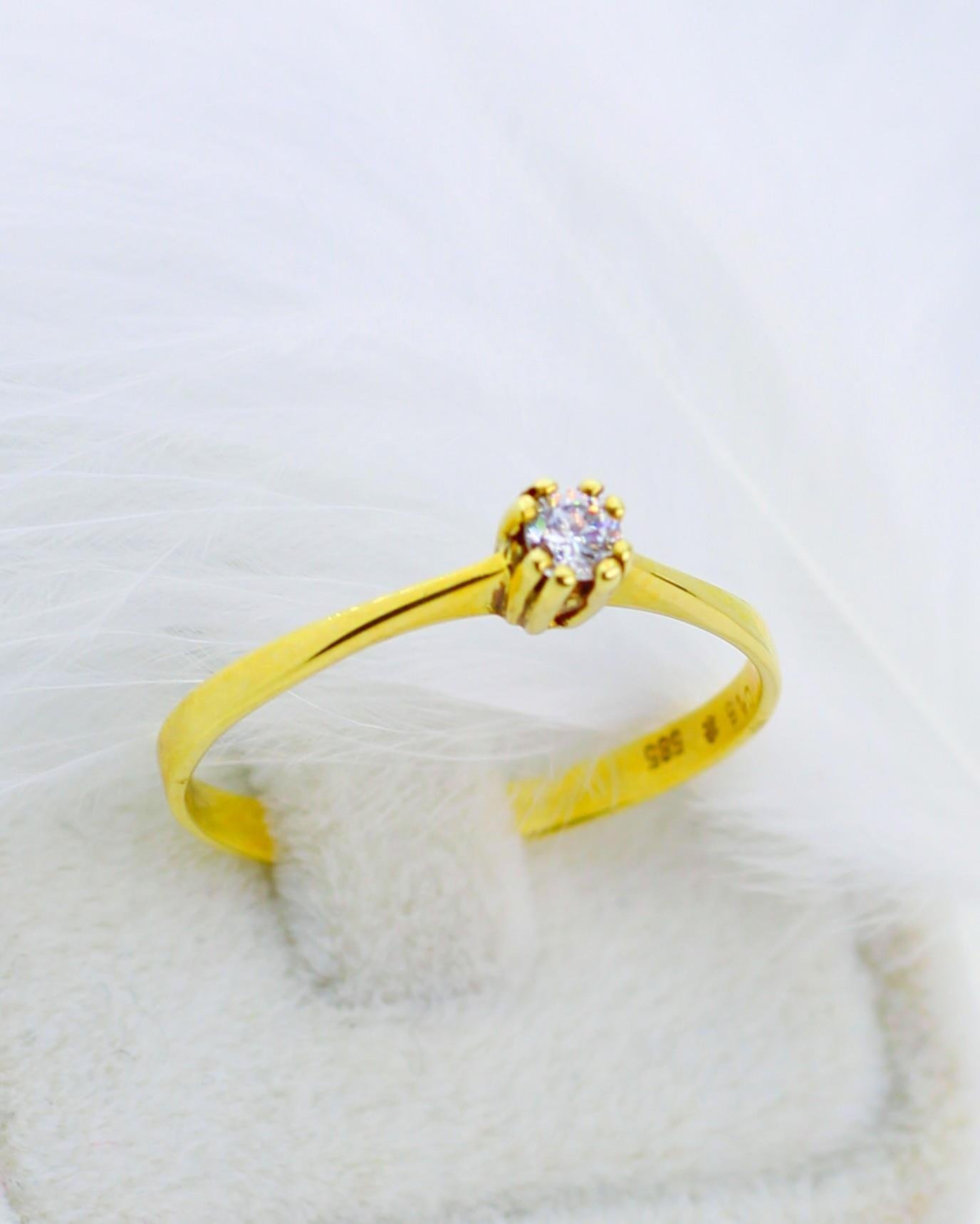 Diamant-Solitärring 14 Karat