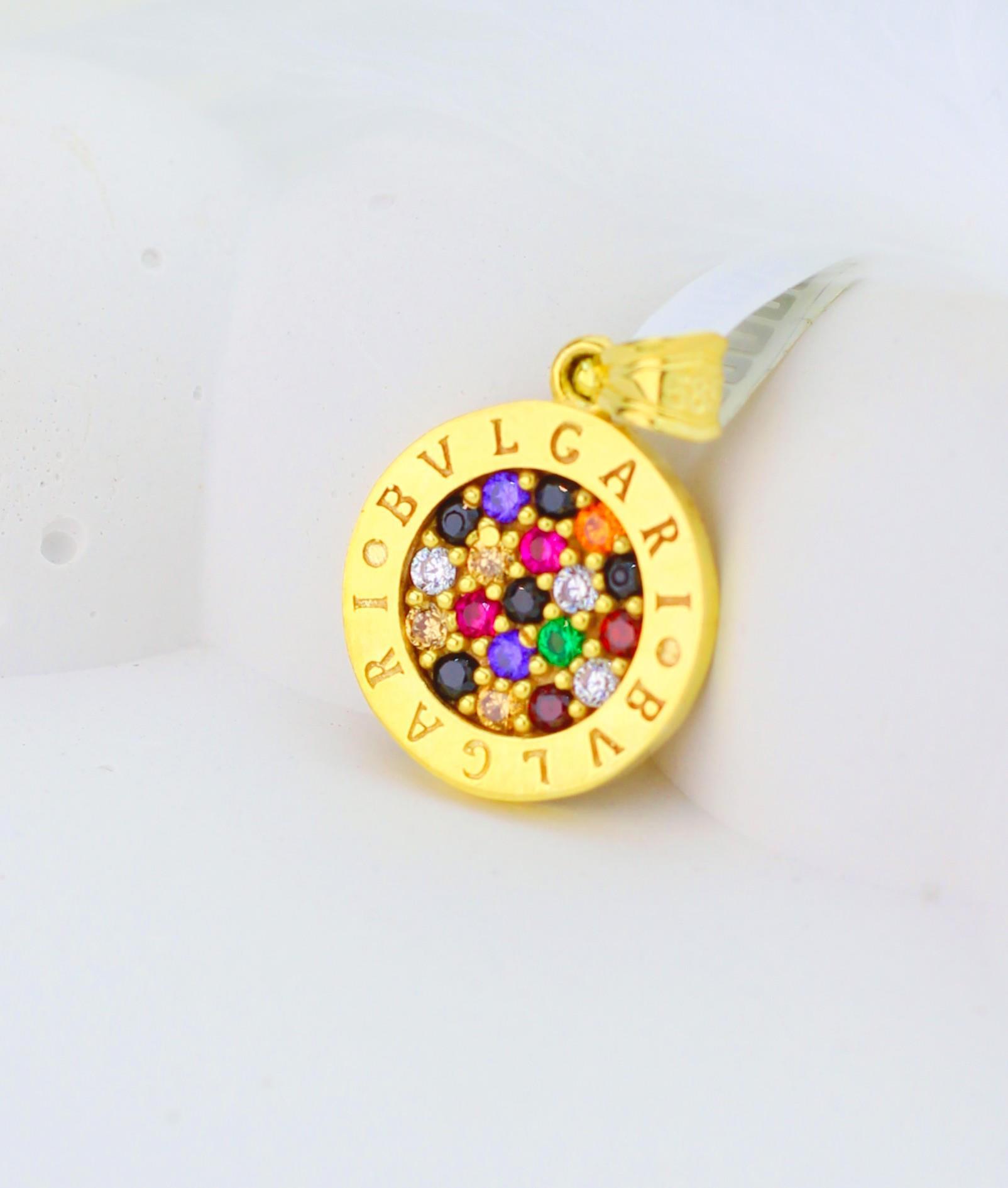 Colored Stone Bvlgari Necklace 14 Carat