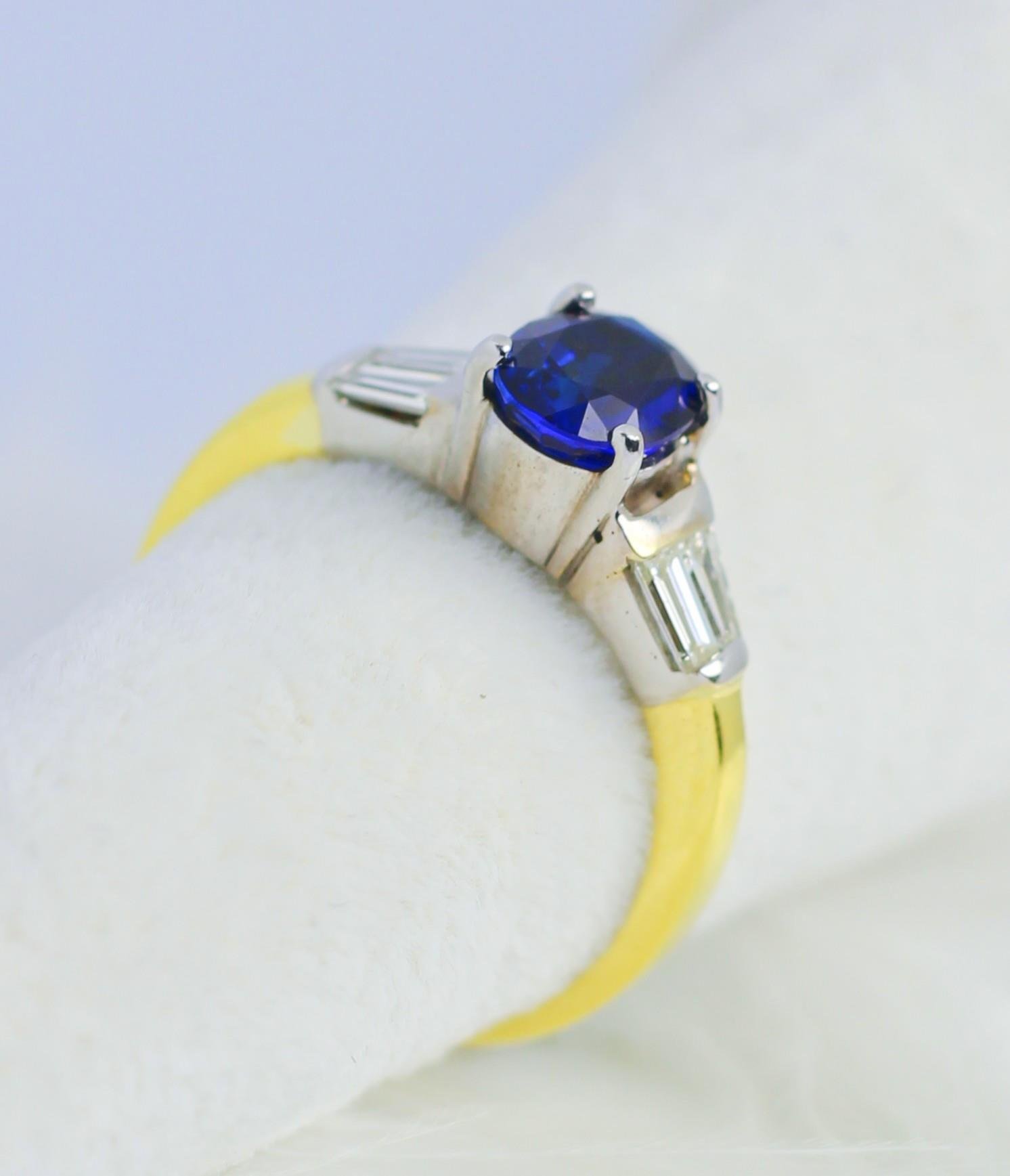 Sapphire Stone Diamond Ring 14 Carat