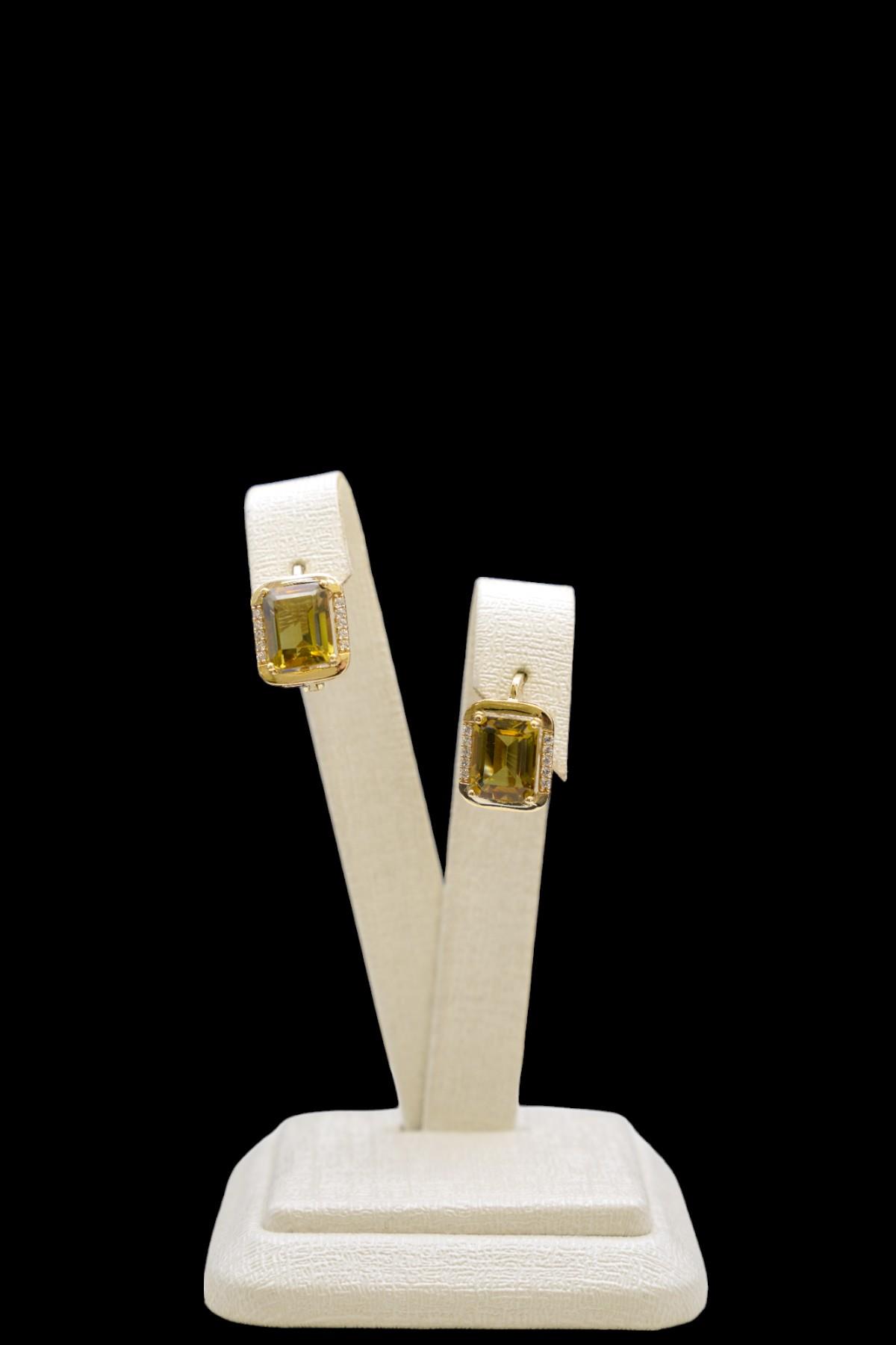 Sultanit Taşlı Küpe 14 Ayar