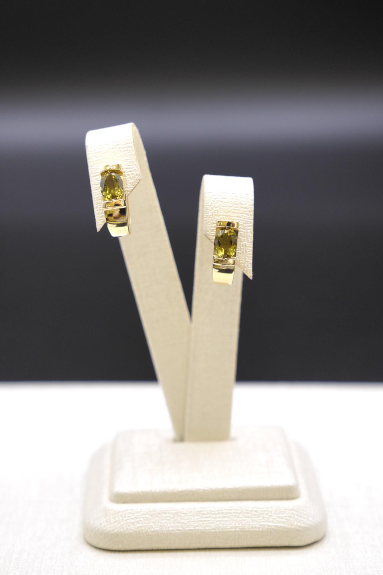 Sultanit Taşlı Küpe 14 Ayar