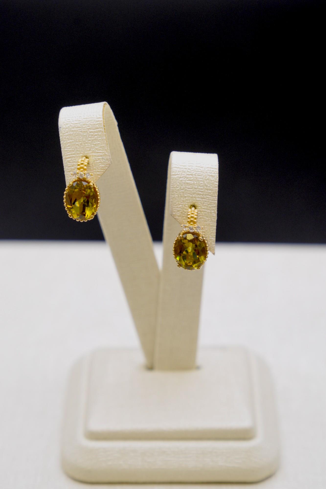 Sultanit Taşlı Küpe 14 Ayar