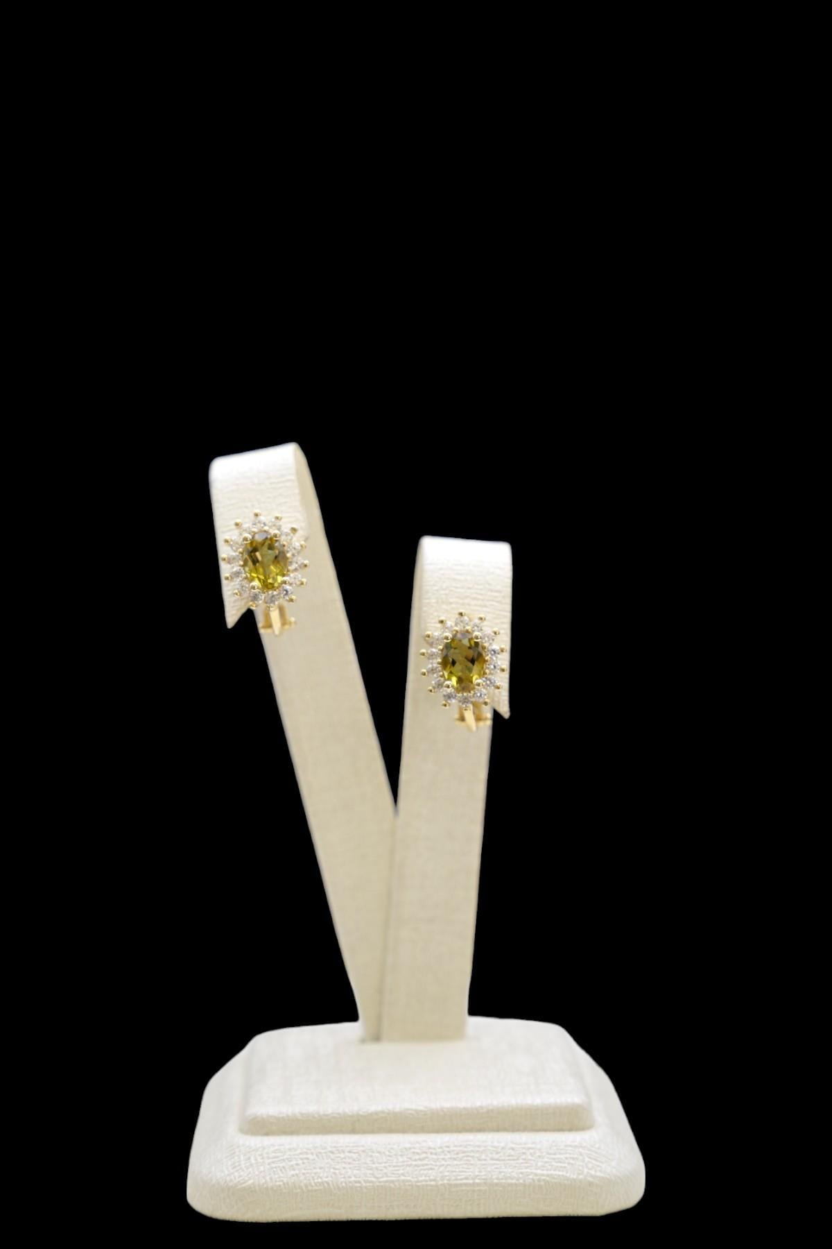 Sultanit Taşlı Küpe 14 Ayar