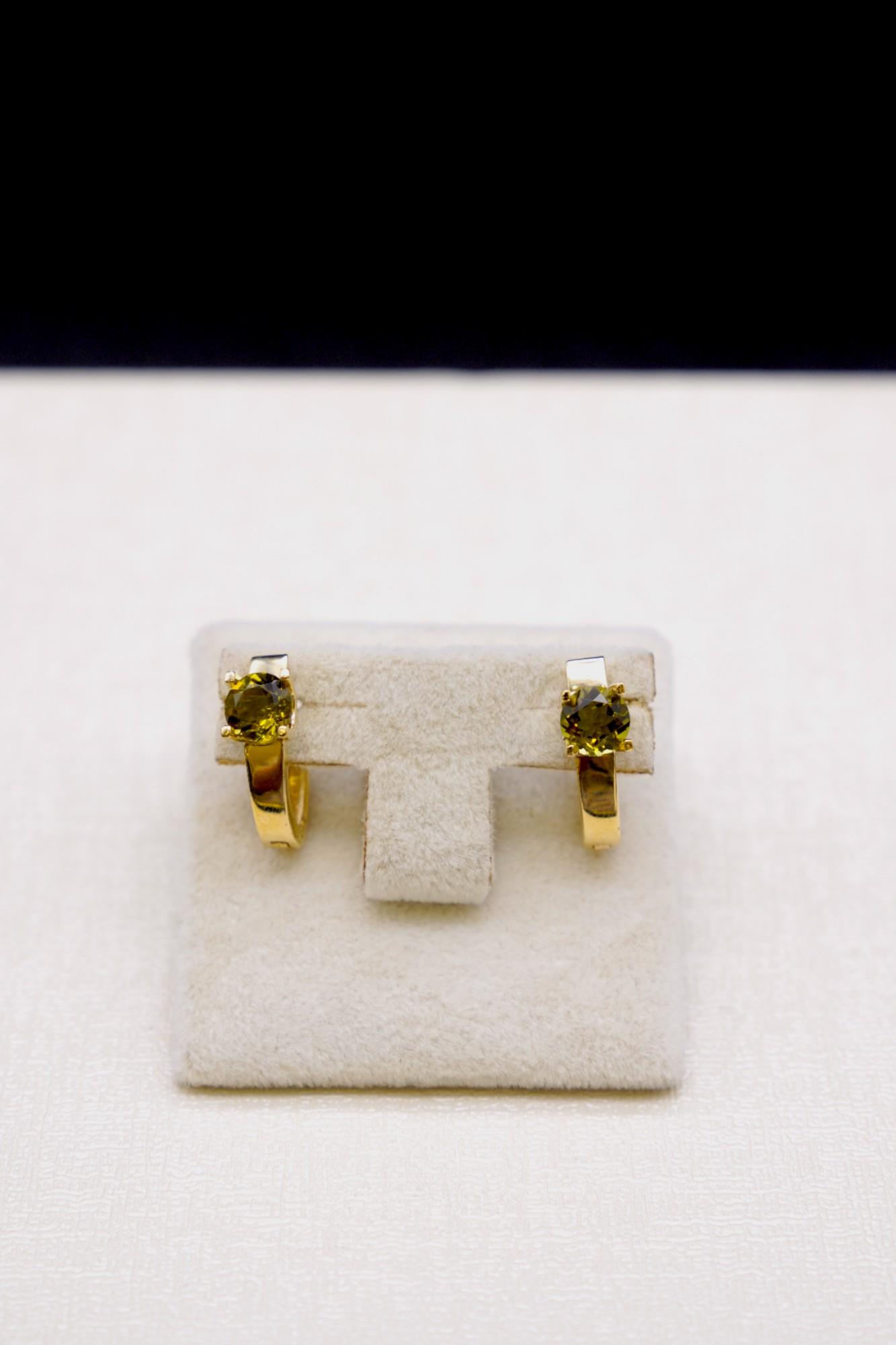 Sultanit Taşlı Küpe 14 Ayar