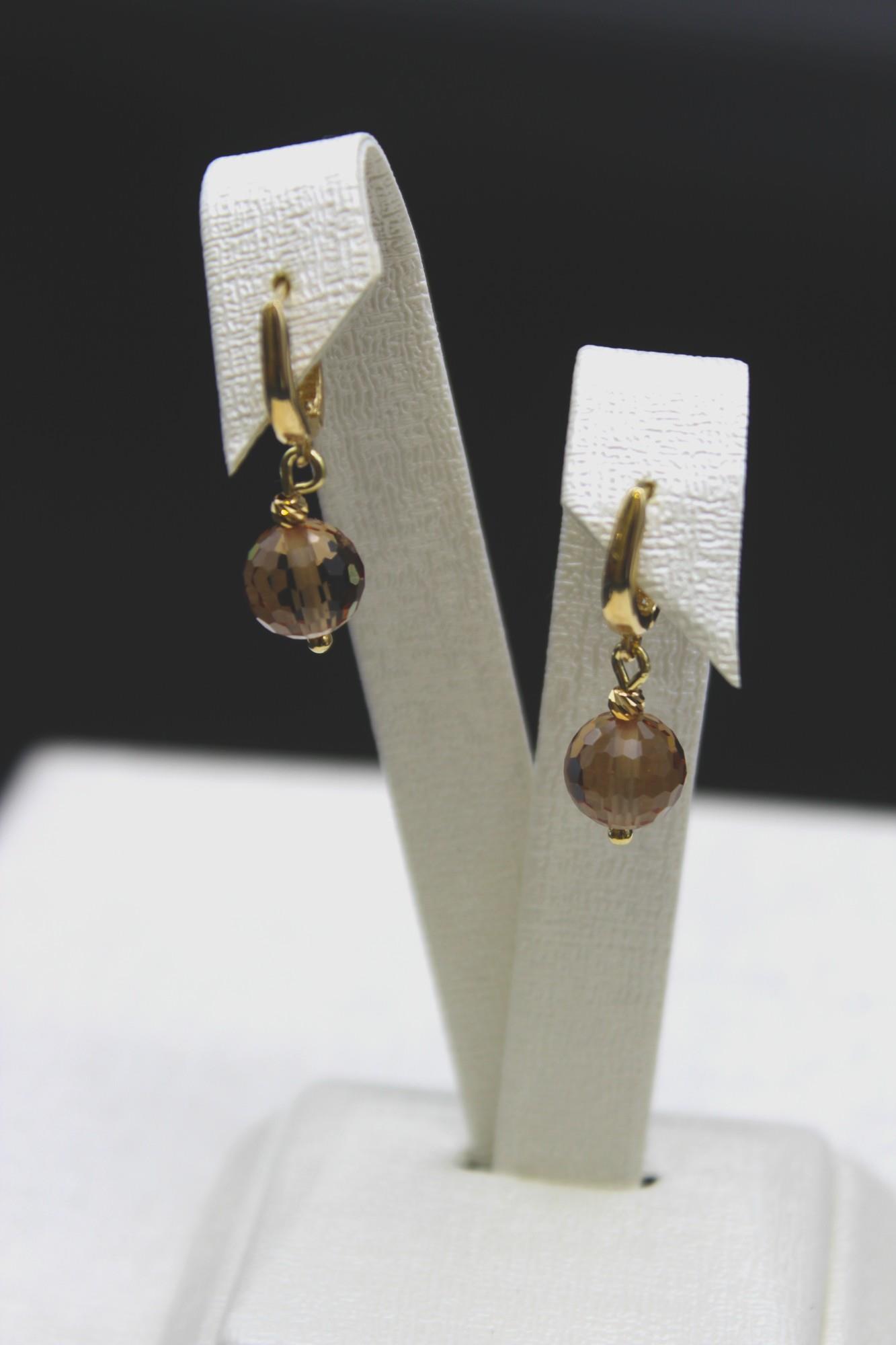 Sultanit Taşlı Top Küpe 14 Ayar