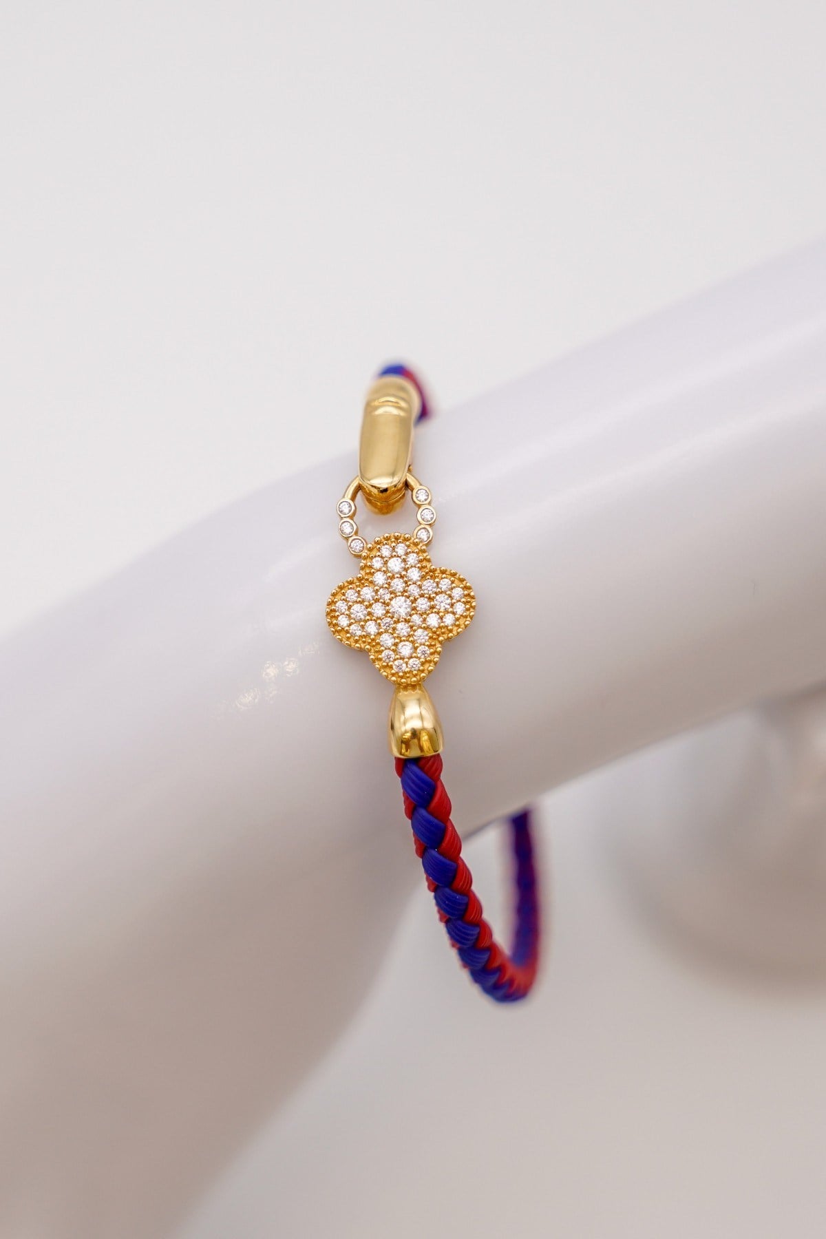 Zirkonstein-Vancleff-Strickarmband 14 Karat