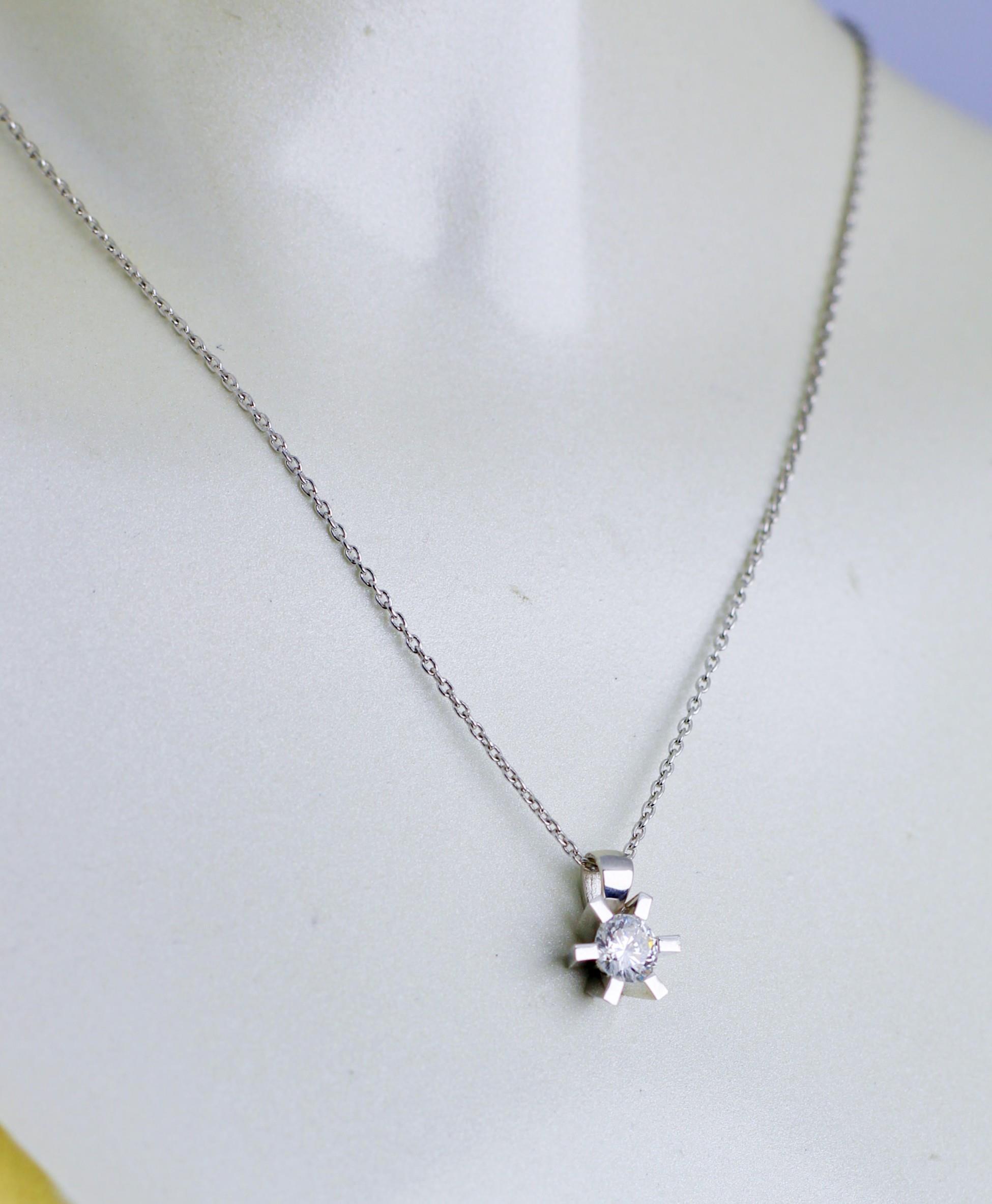 Solitaire Diamond Necklace 18 Carat