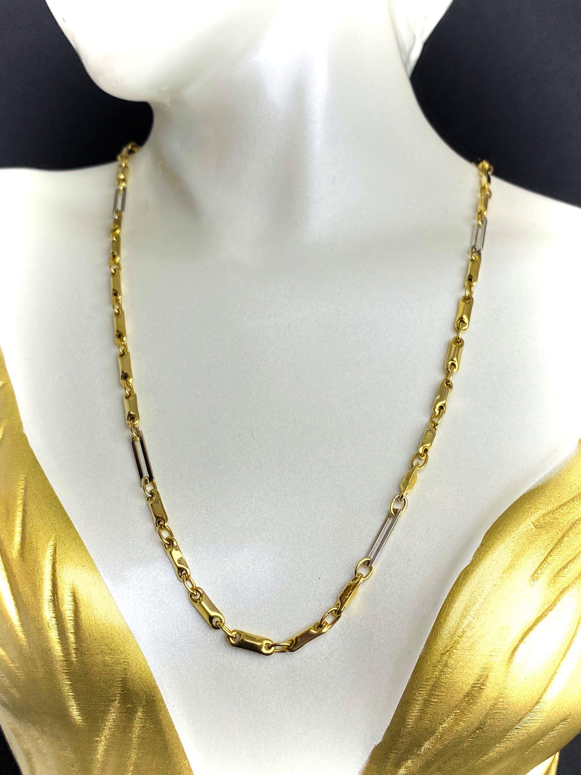 Green White Fantasy Italian Chain 14 Carat