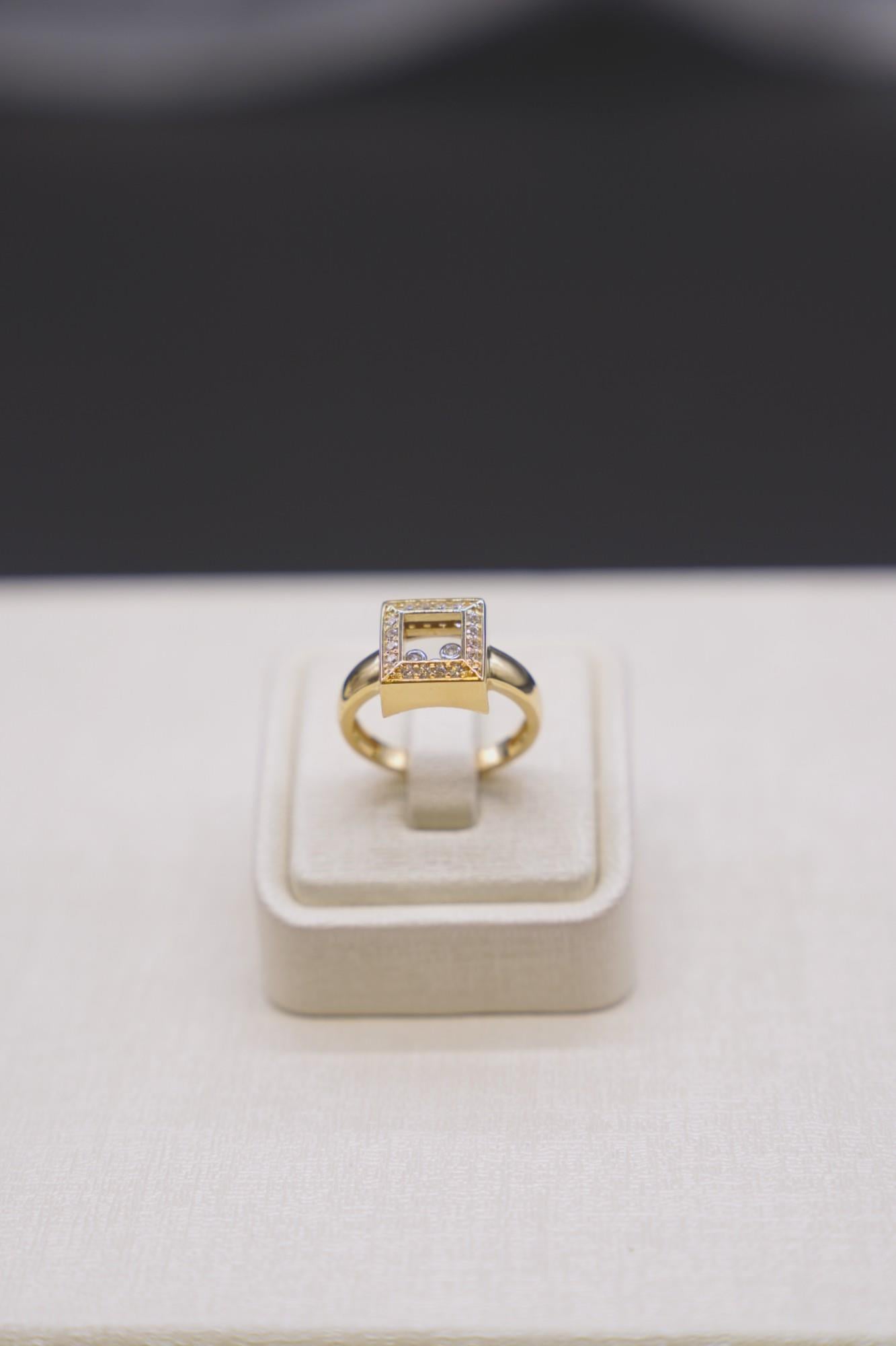 Zirkon Taşlı Chopard Yüzük 14 Ayar