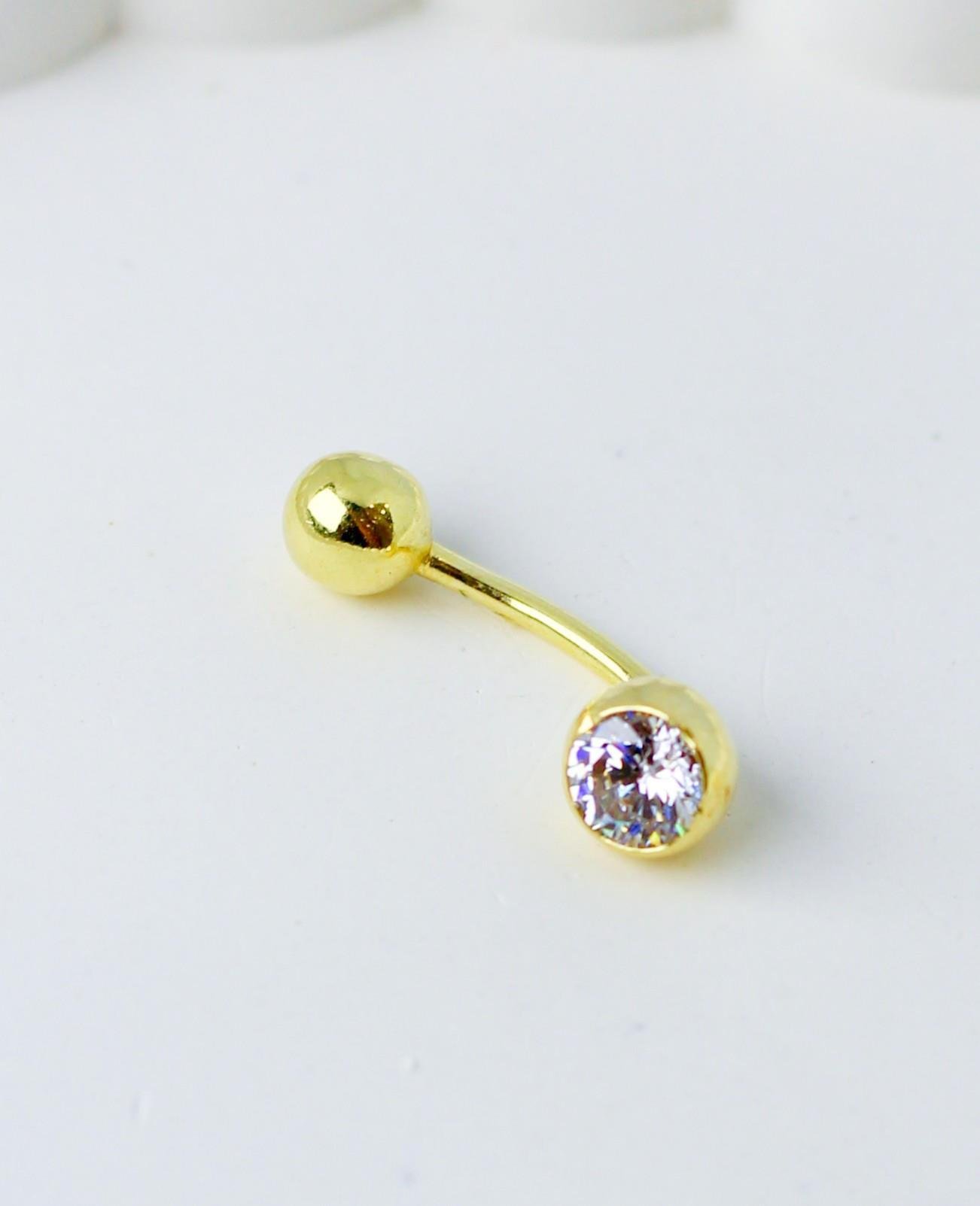 Bauchpiercing mit Zirkonstein 14 Karat