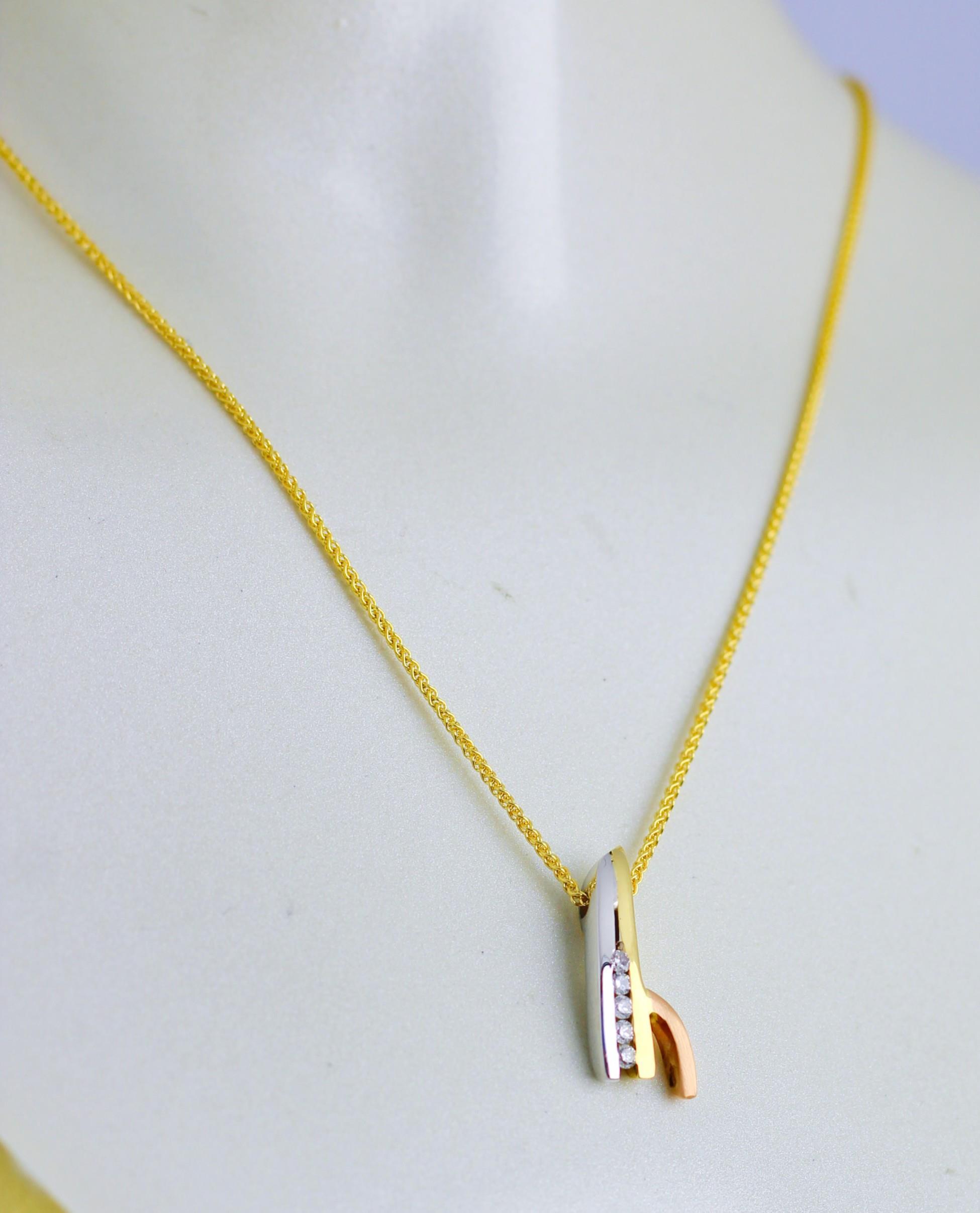 Zirkon-Stein-Halskette 14 Karat