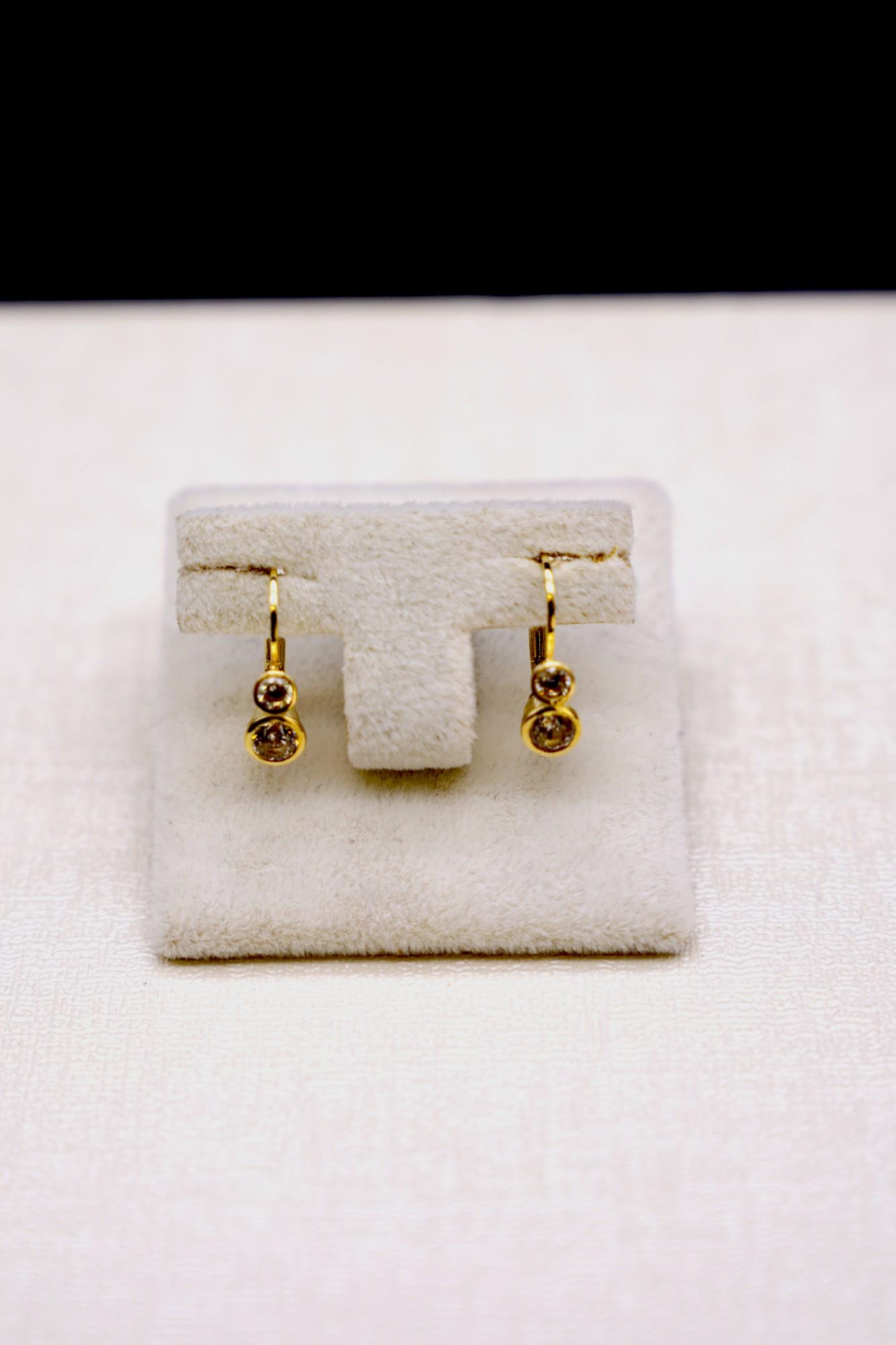 Zirkon Taşlı Küpe 14 Ayar