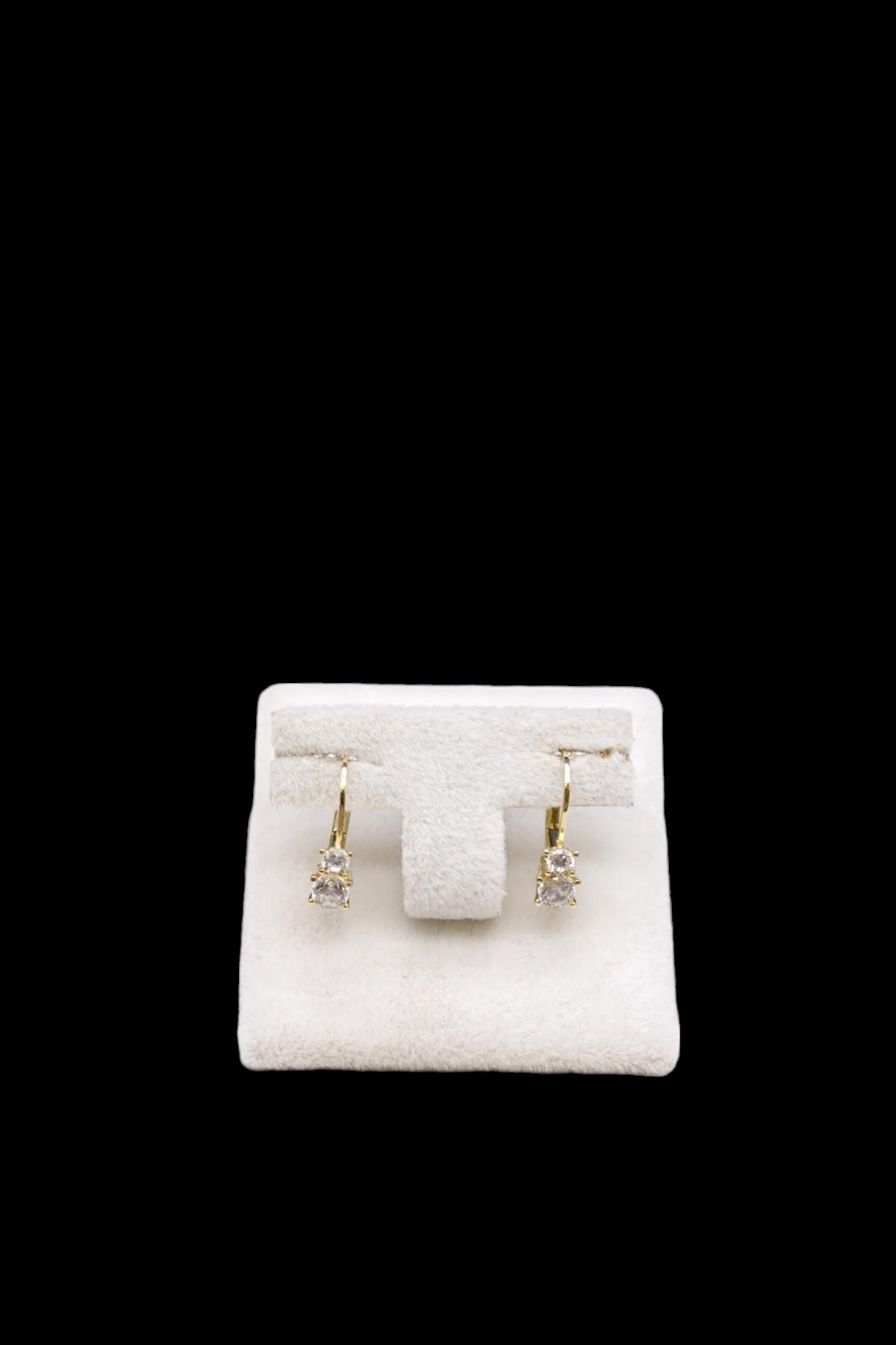 Zirkon Taşlı Küpe 14 Ayar