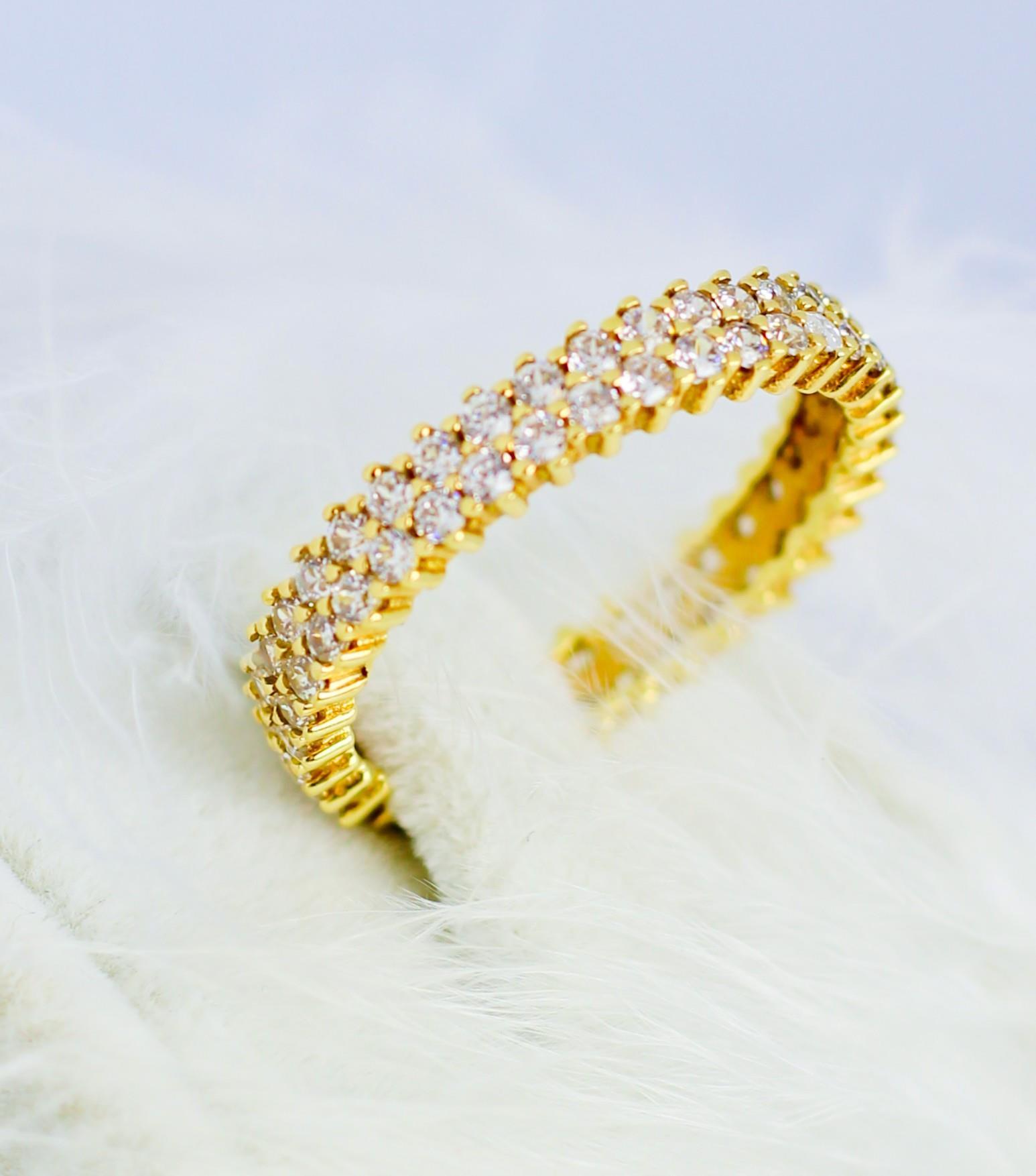Eternity-Ring aus Zirkonstein, 14 Karat
