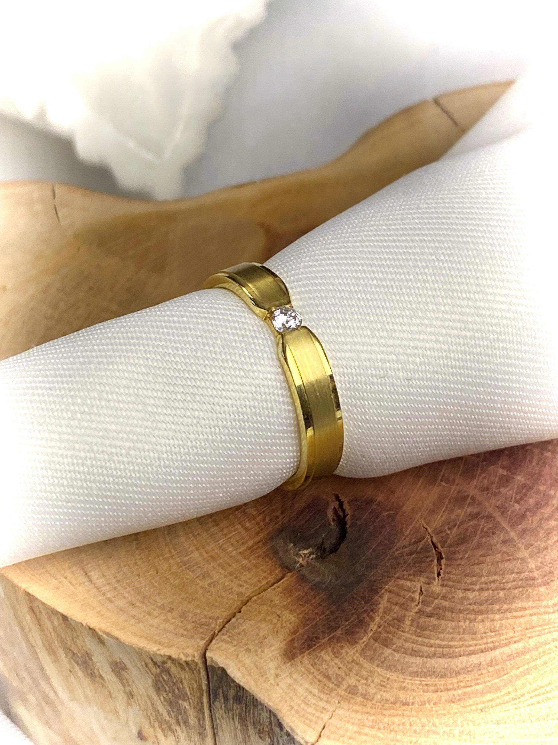 Zirkonstein-Solitärring 14 Karat