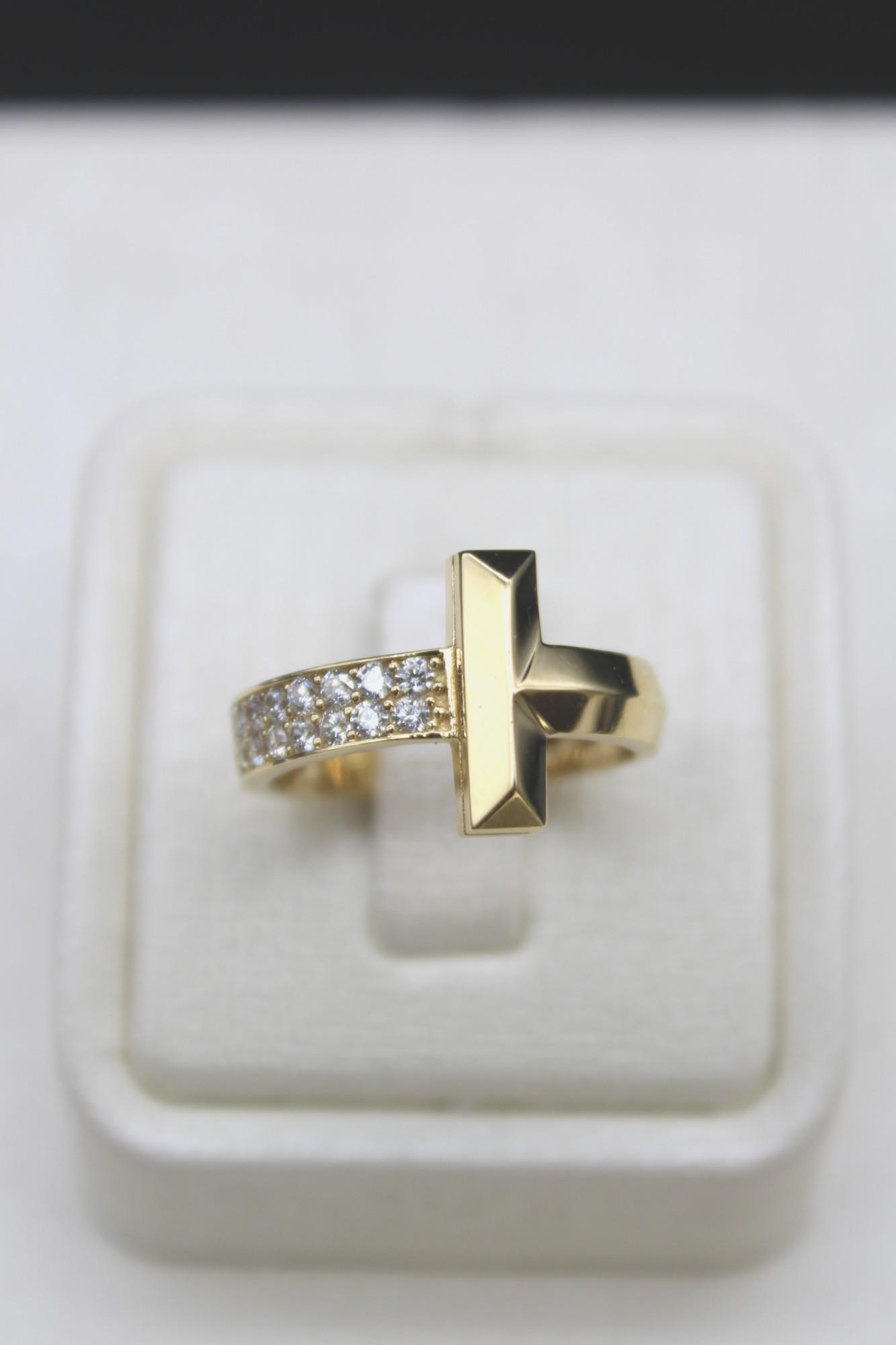 Zirkon Taşlı Tiffanyy Yüzük 14 Ayar