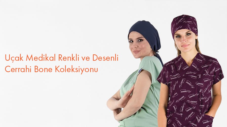 Uçak Medikal Renkli ve Desenli Cerrahi Bone Koleksiyonu