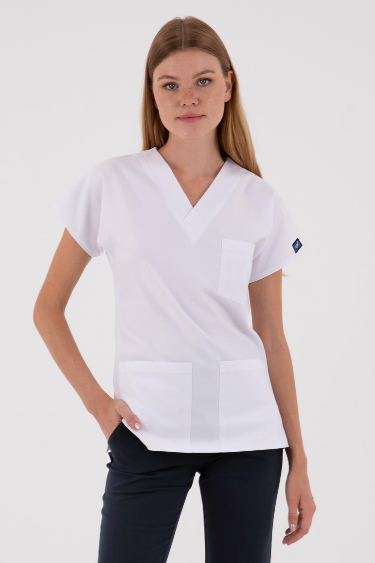 BEYAZ CORE-FLEX KADIN LİKRALI TEK ÜST