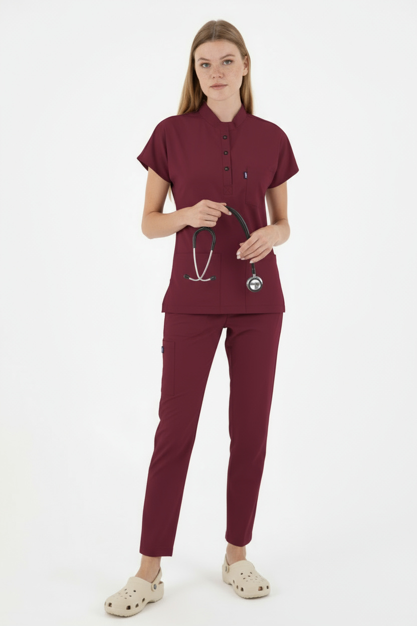 BORDO PETRA PREMIUM ÜNİFORMA TAKIM