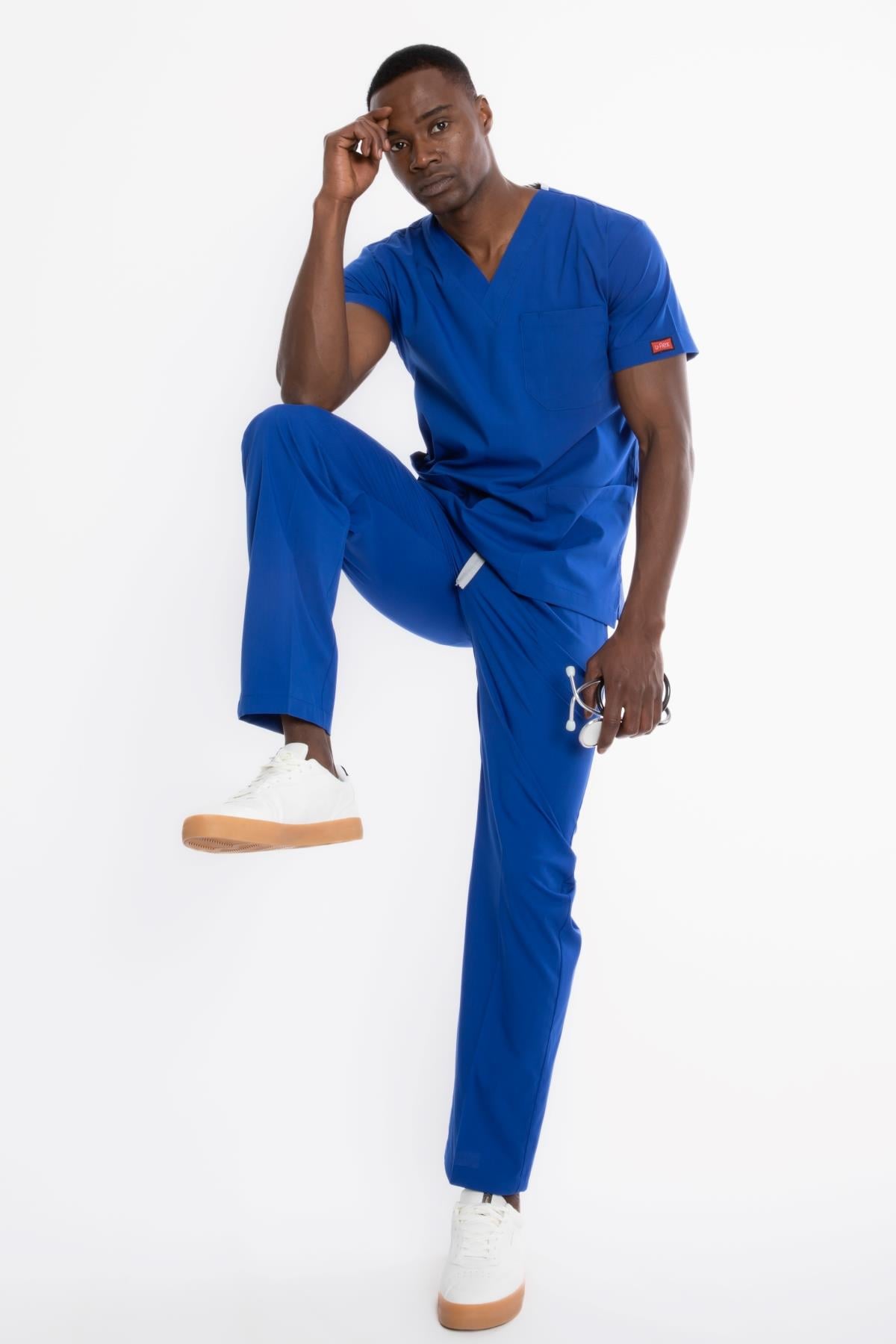 ÇİVİT MAVİ U-FLEX ERKEK SCRUBS TAKIM