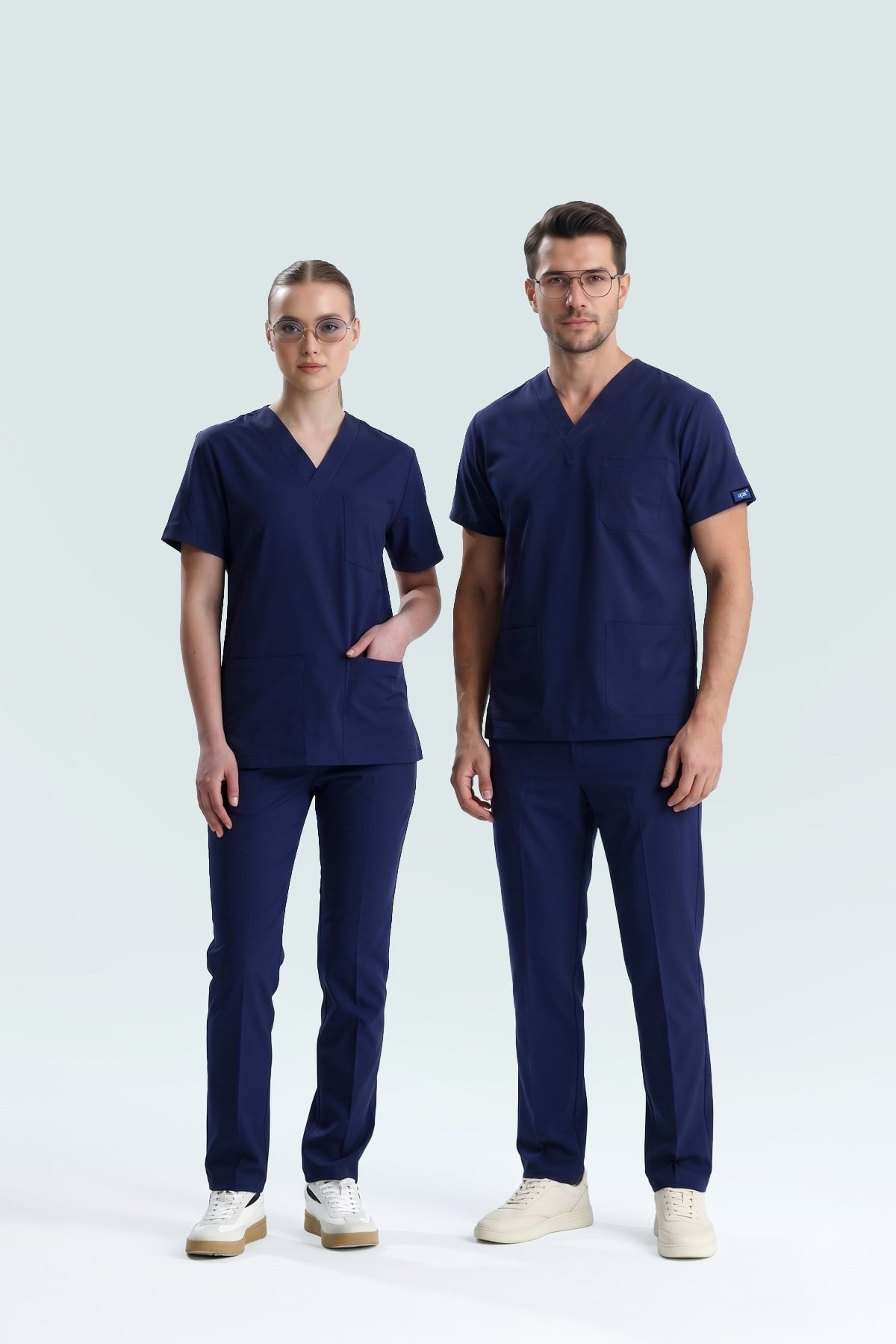 LACİVERT HEMŞİRE FORMASI LİKRALI SCRUBS TAKIM (PATRIOT BLUE)