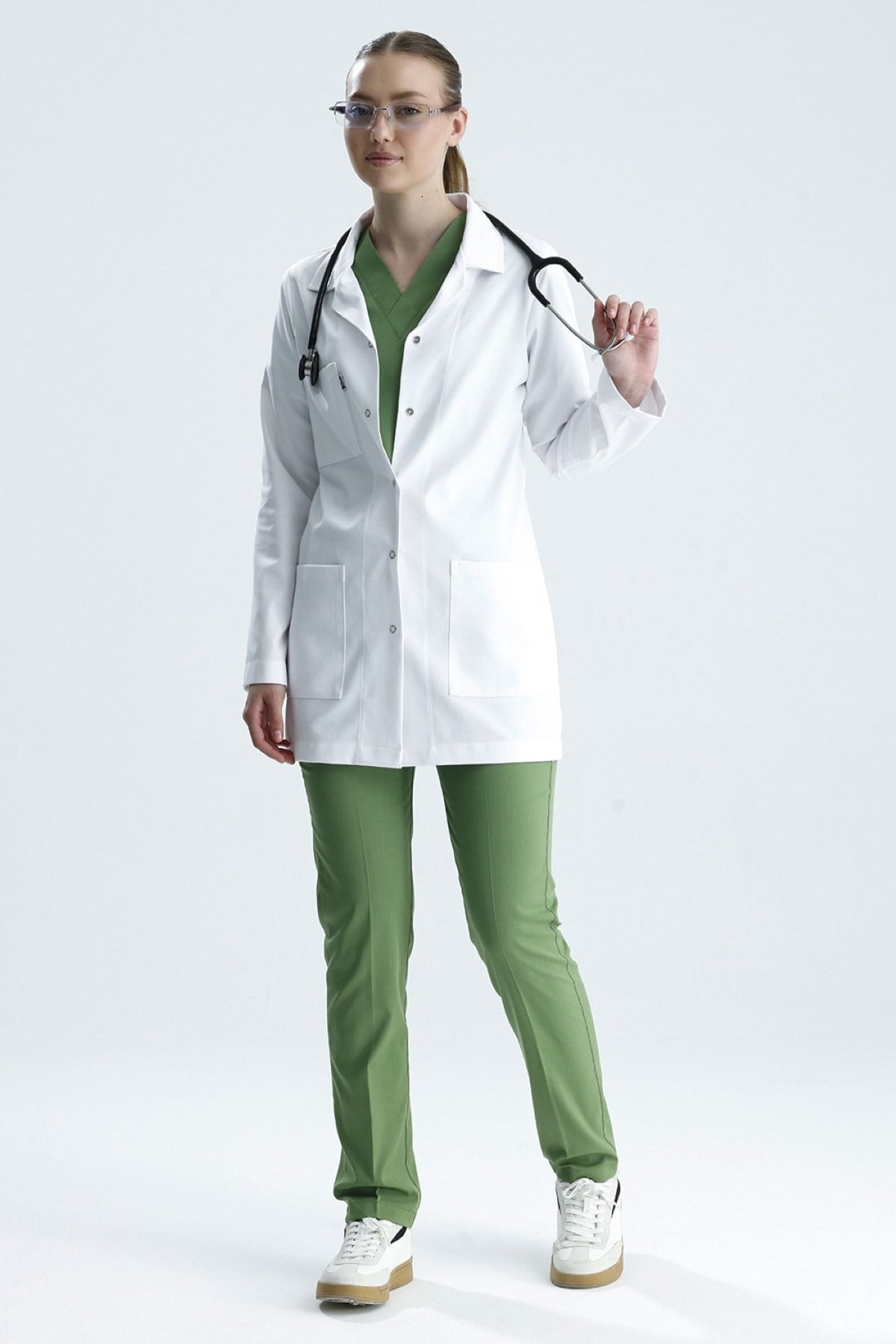 LİKRALI, TUNİK BOY, KLASİK YAKA, KADIN DOKTOR ÖNLÜĞÜ