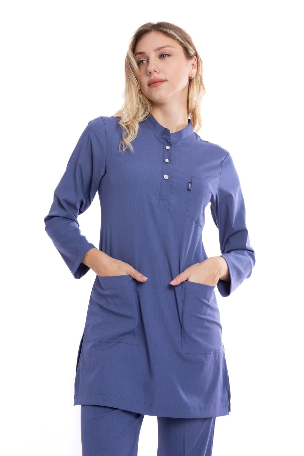 SİSLİ MAVİ KARYA TESETTÜR TEK ÜST