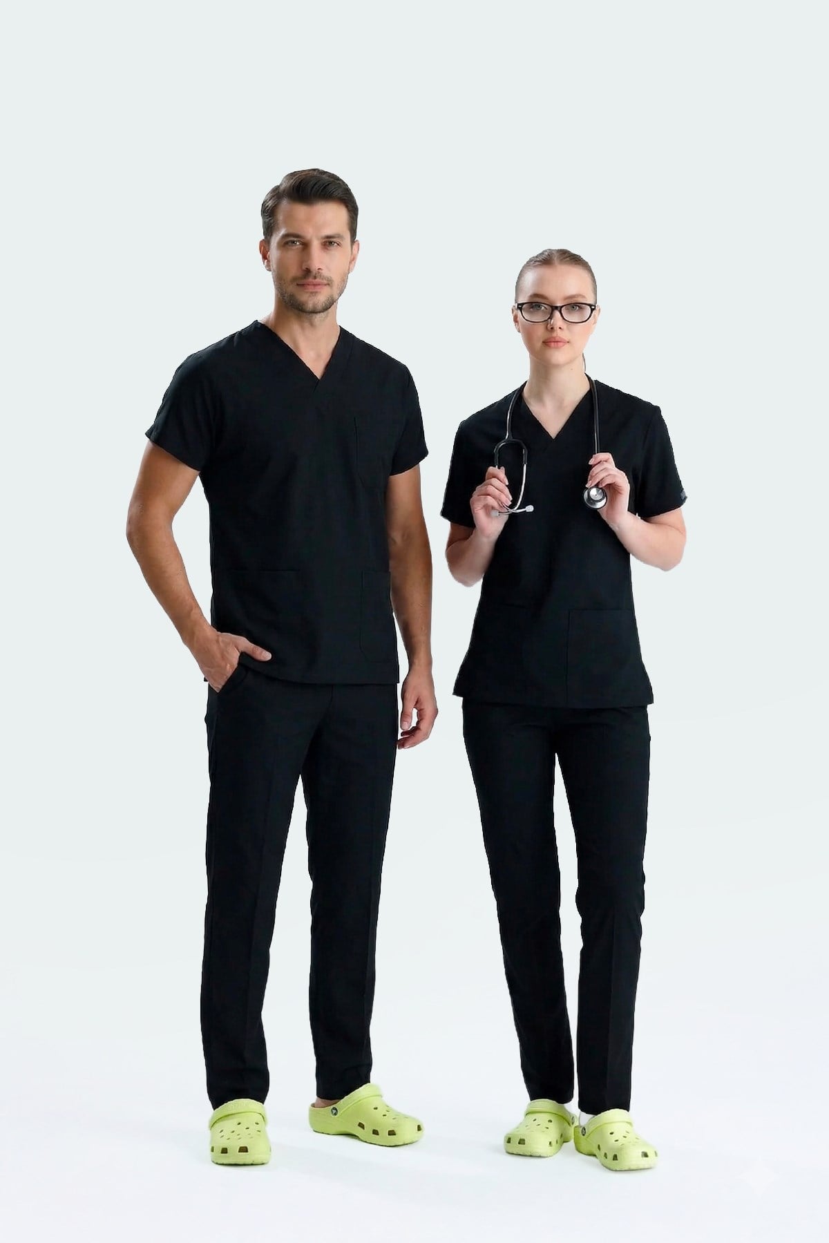 SİYAH B-FLEX LİKRALI SCRUBS TAKIM