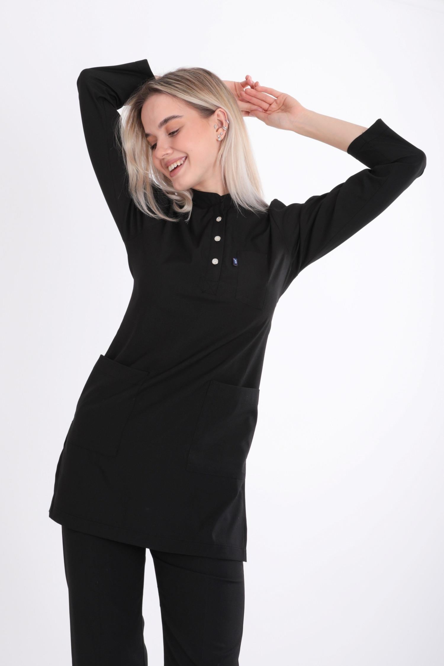 SİYAH KARYA TESETTÜR TEK ÜST