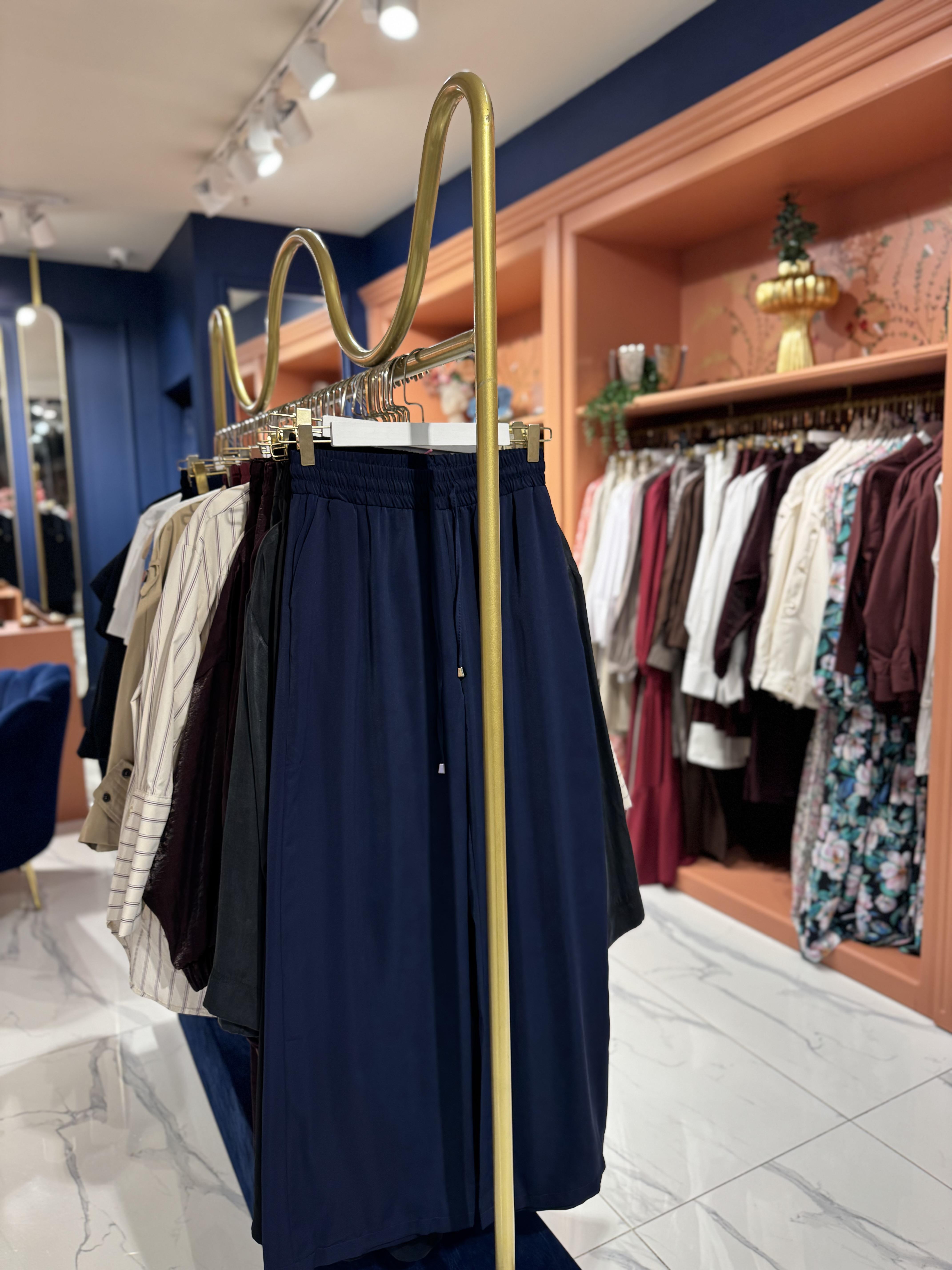 Bol Paça Palazzo Pantolon Lacivert