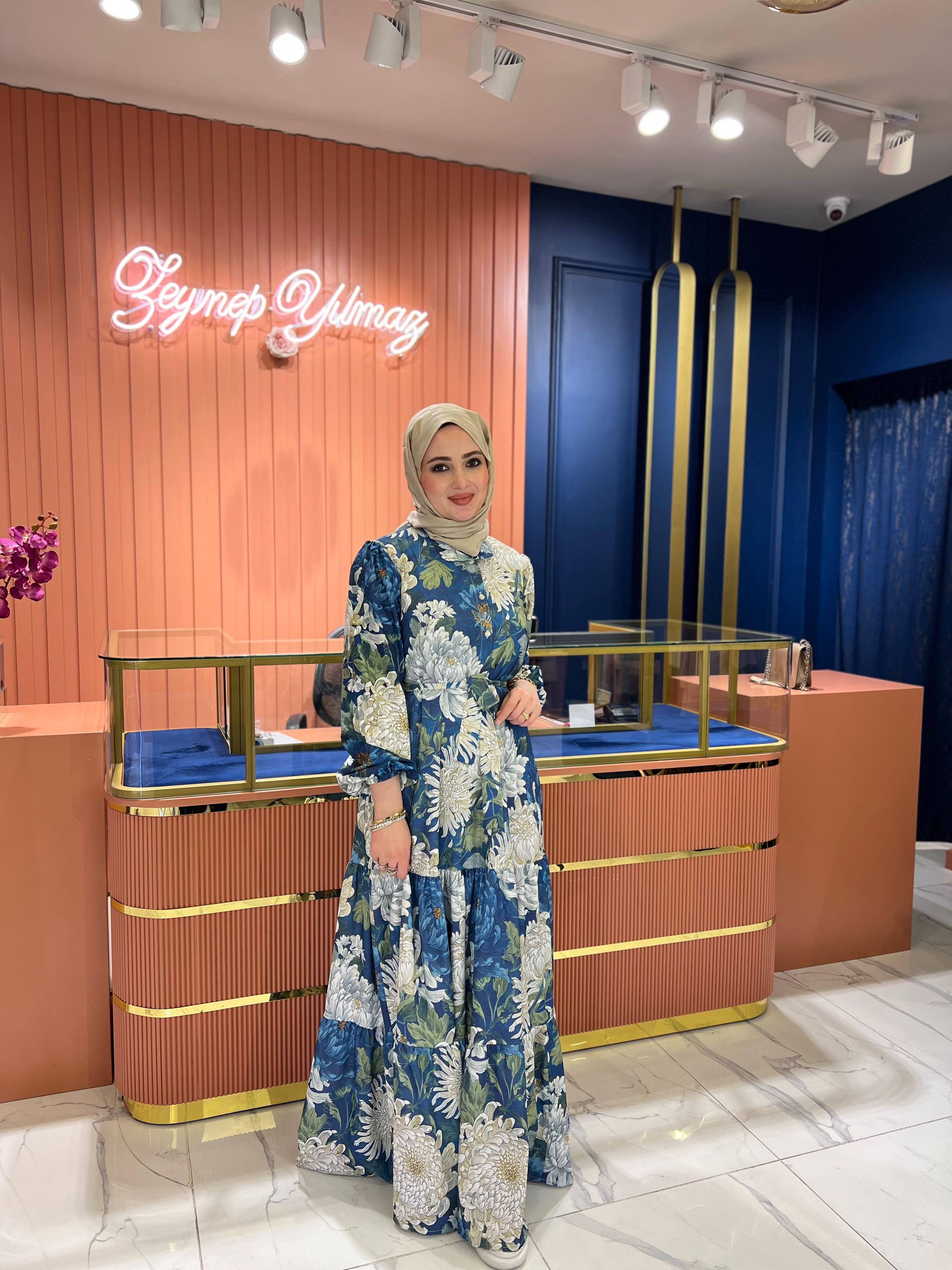 İpek Krep Flower Elbise