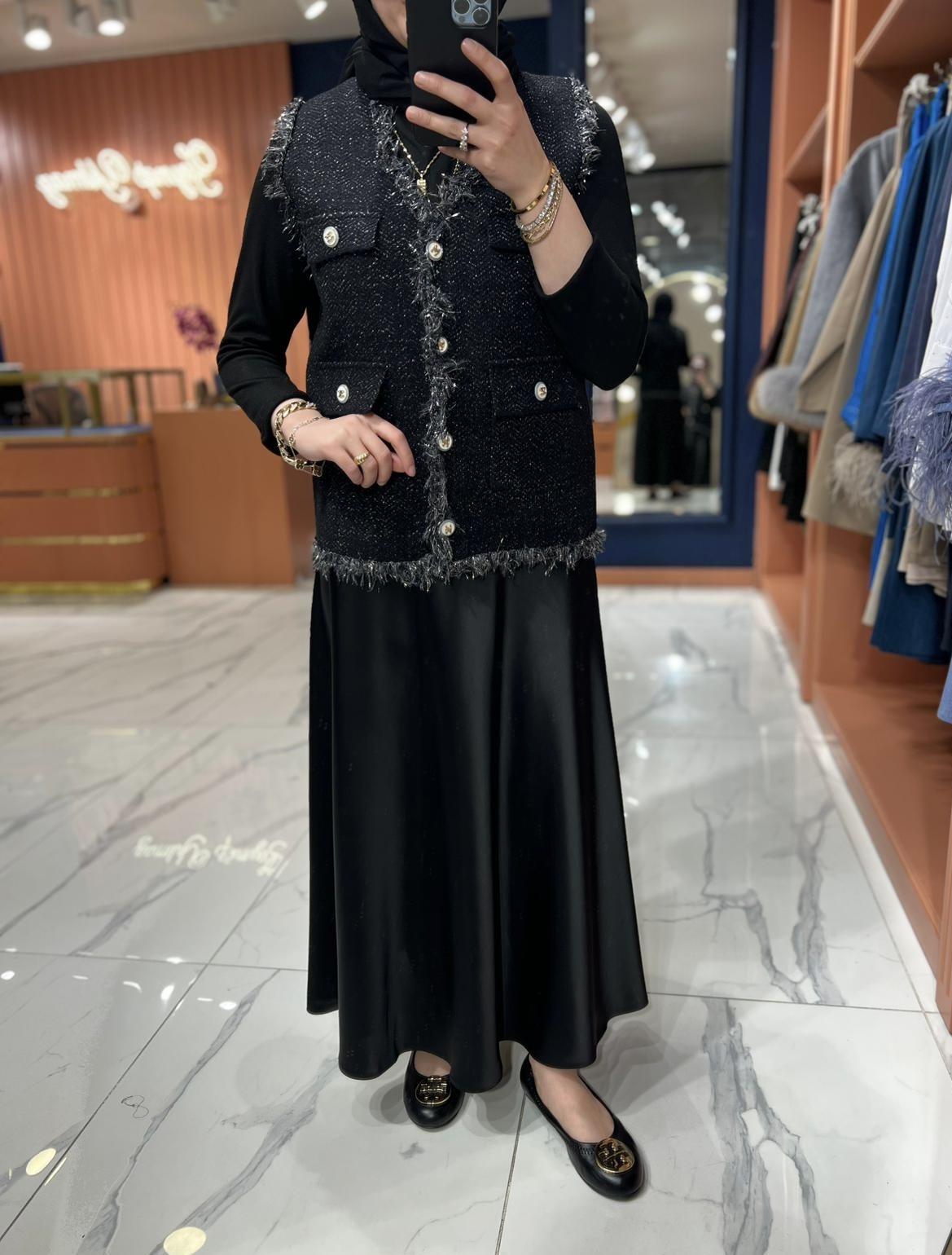 Liya Angora Yelek Siyah