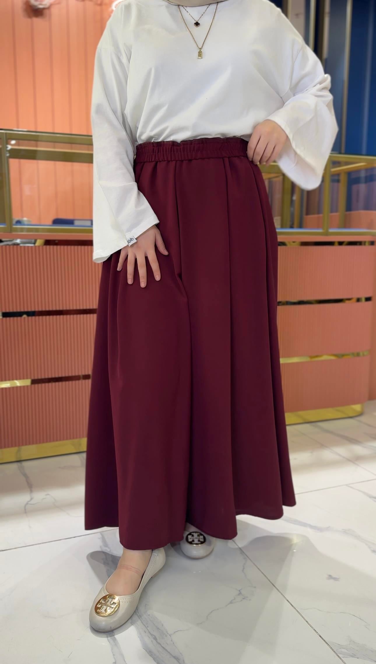 Premium Bol Paça Krep Pantolon | Bordo