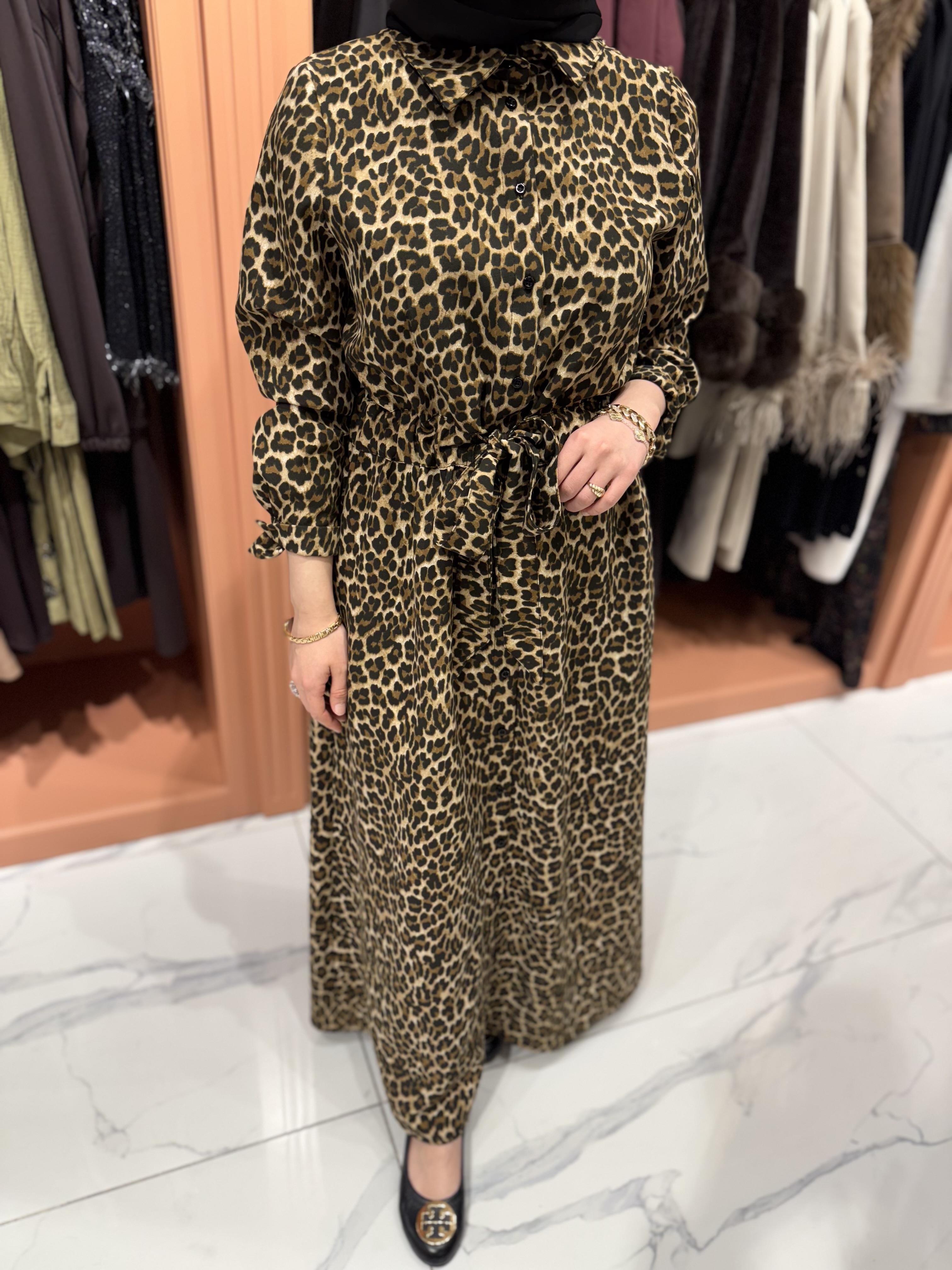 Belden Büzgülü Leo Elbise