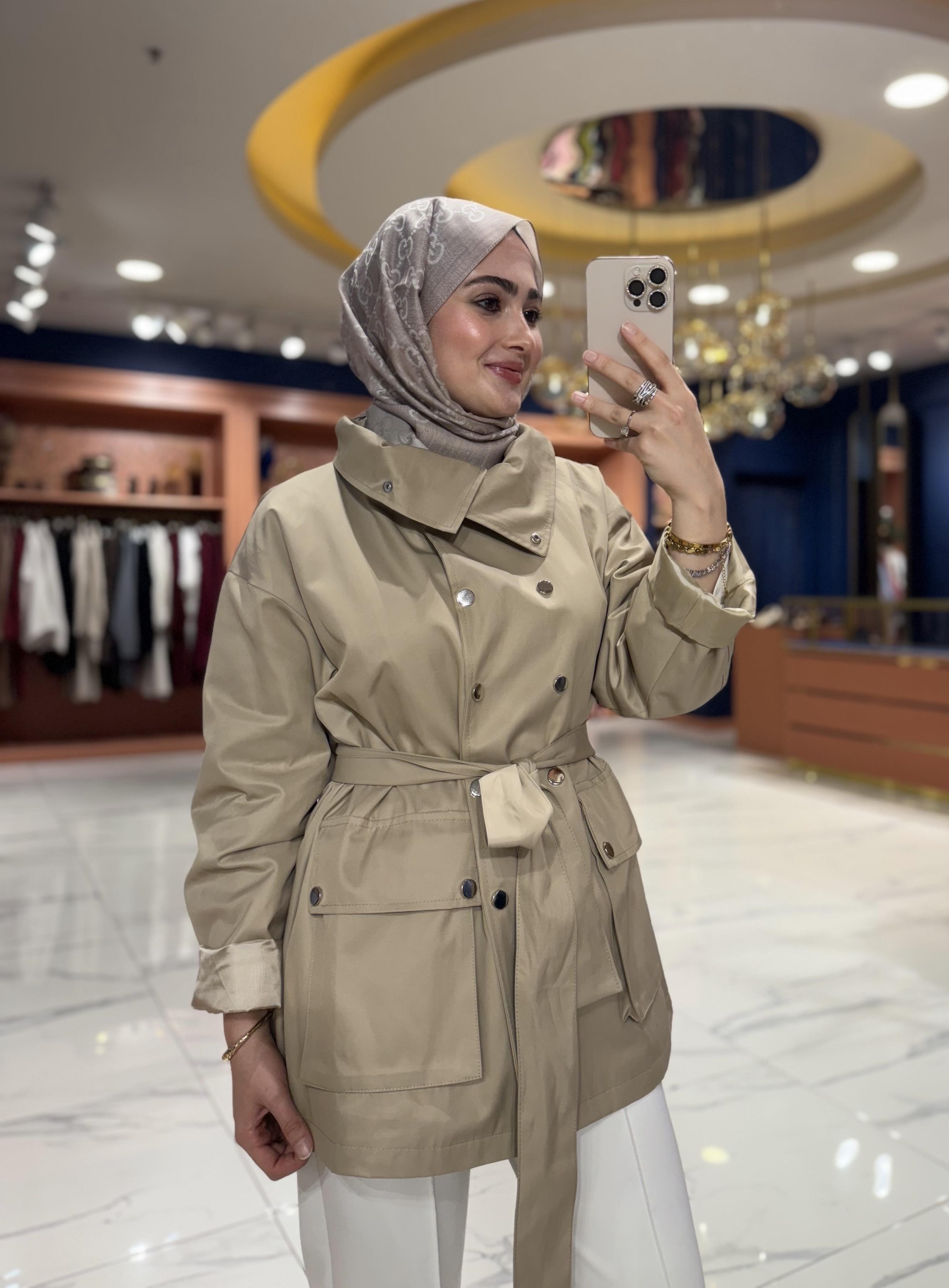 Çıtçıt Detaylı Trençkot | Camel