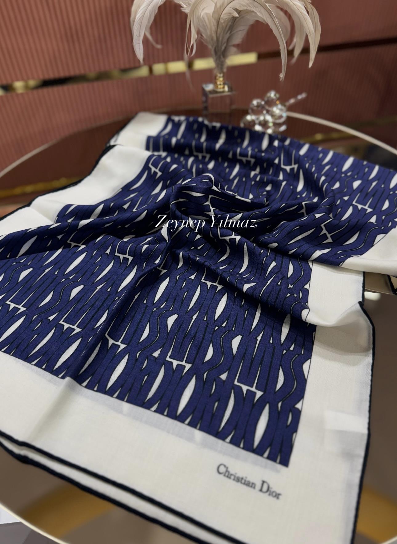 DD Özel Seri Yün İpek Şal Lacivert No:1