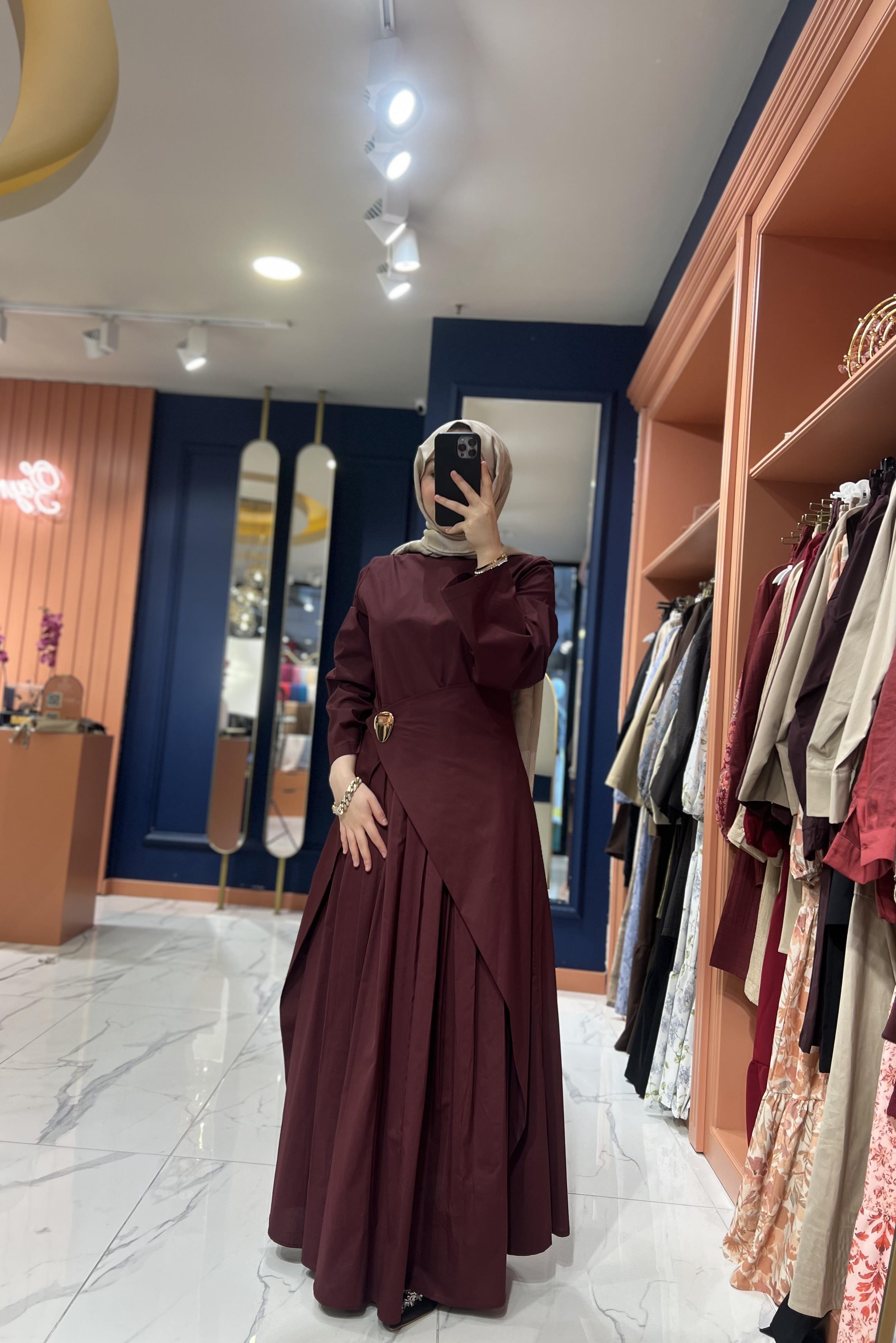 Golden Elbise | Bordo