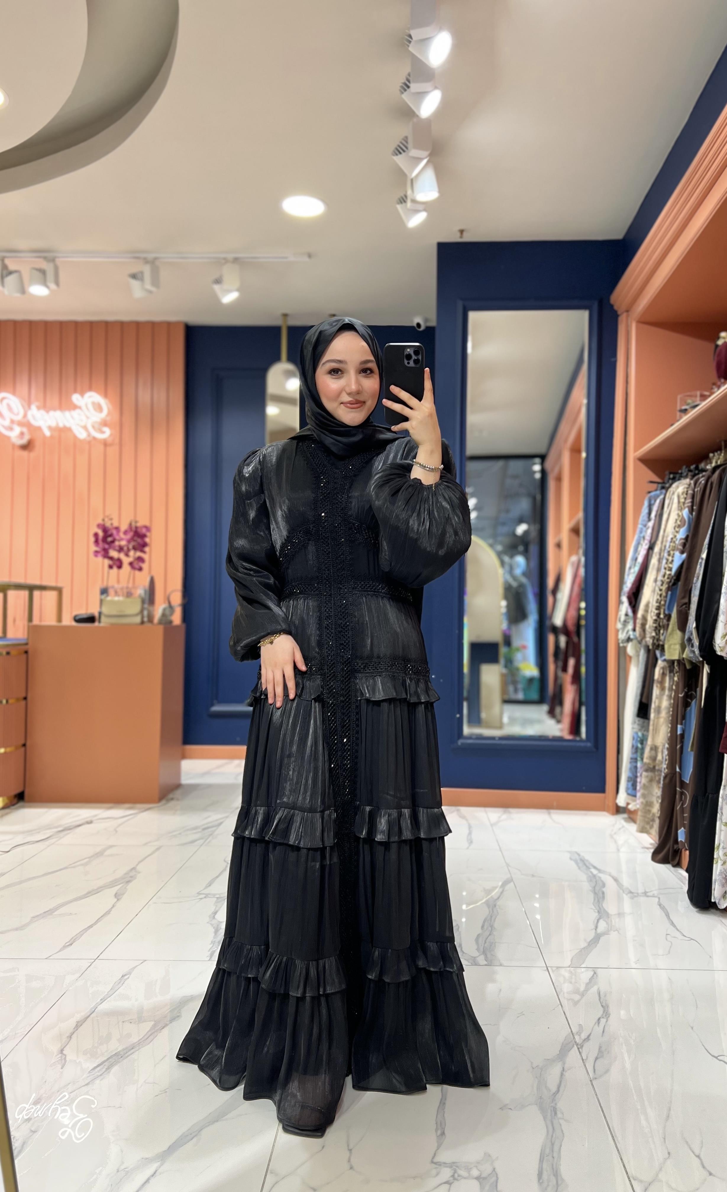 İthal Işıltılı Elbise | Siyah