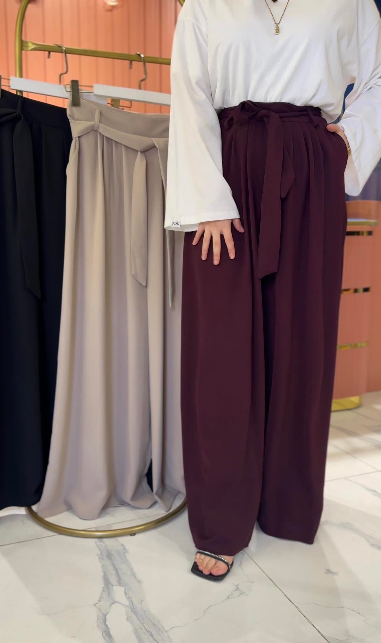 Premium  Krep Palazzo | Bordo