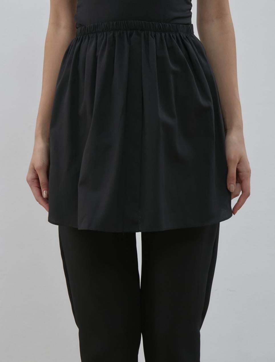 Yarım Poplin İçlik | Siyah